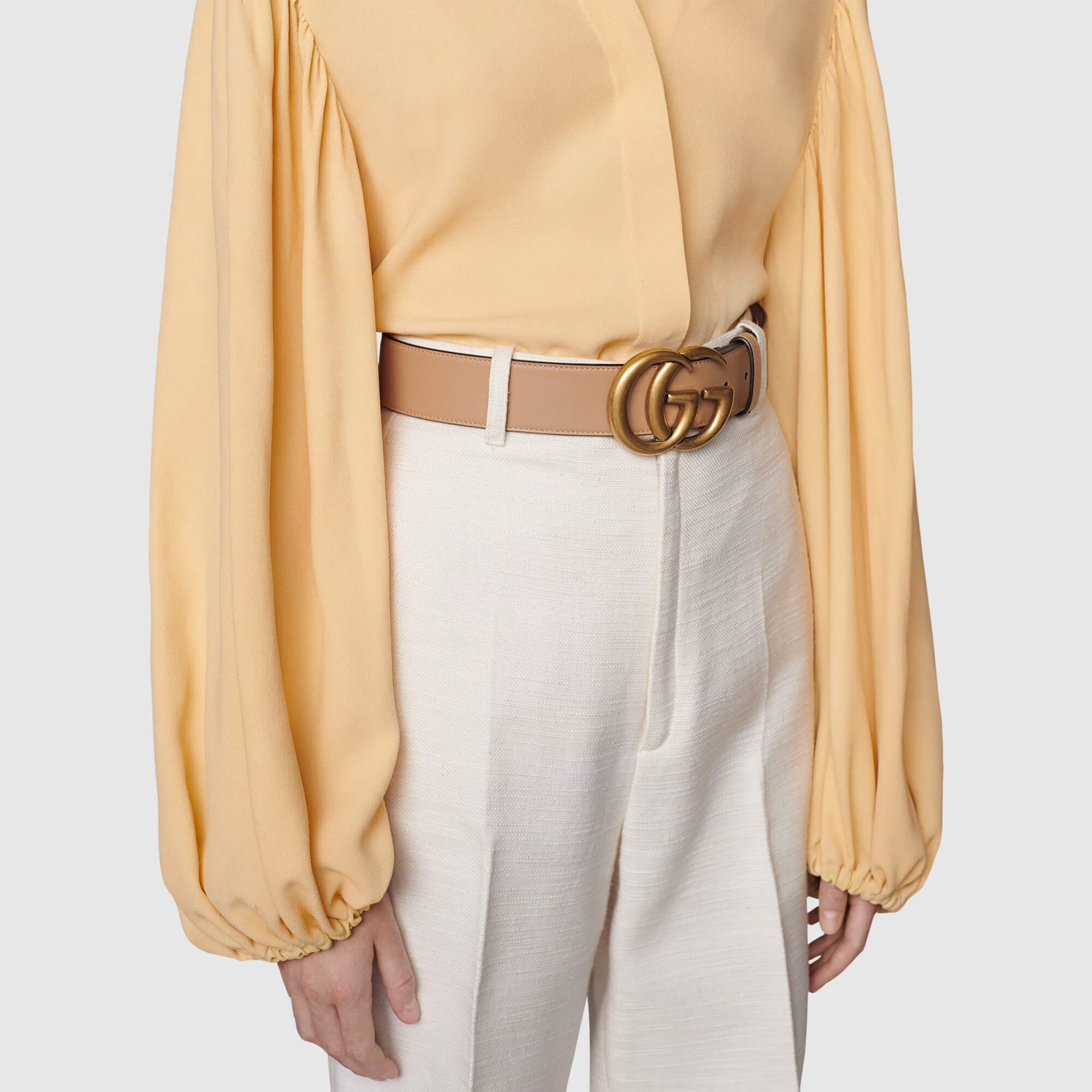 Gucci Leather Belt With Double G Buckle