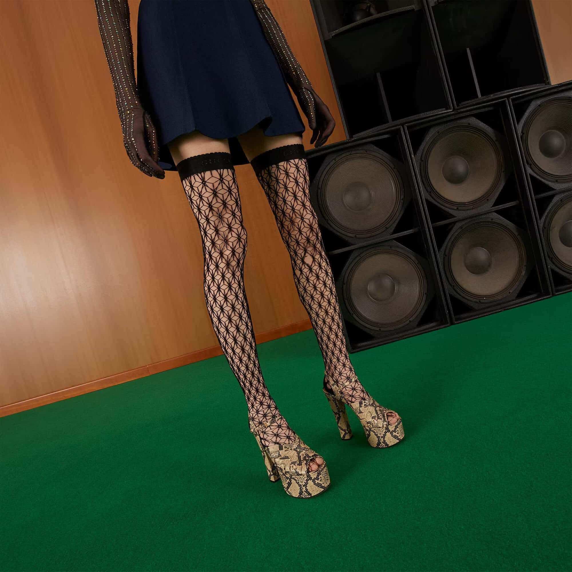 Gucci Knit Stockings With Diamond Motif