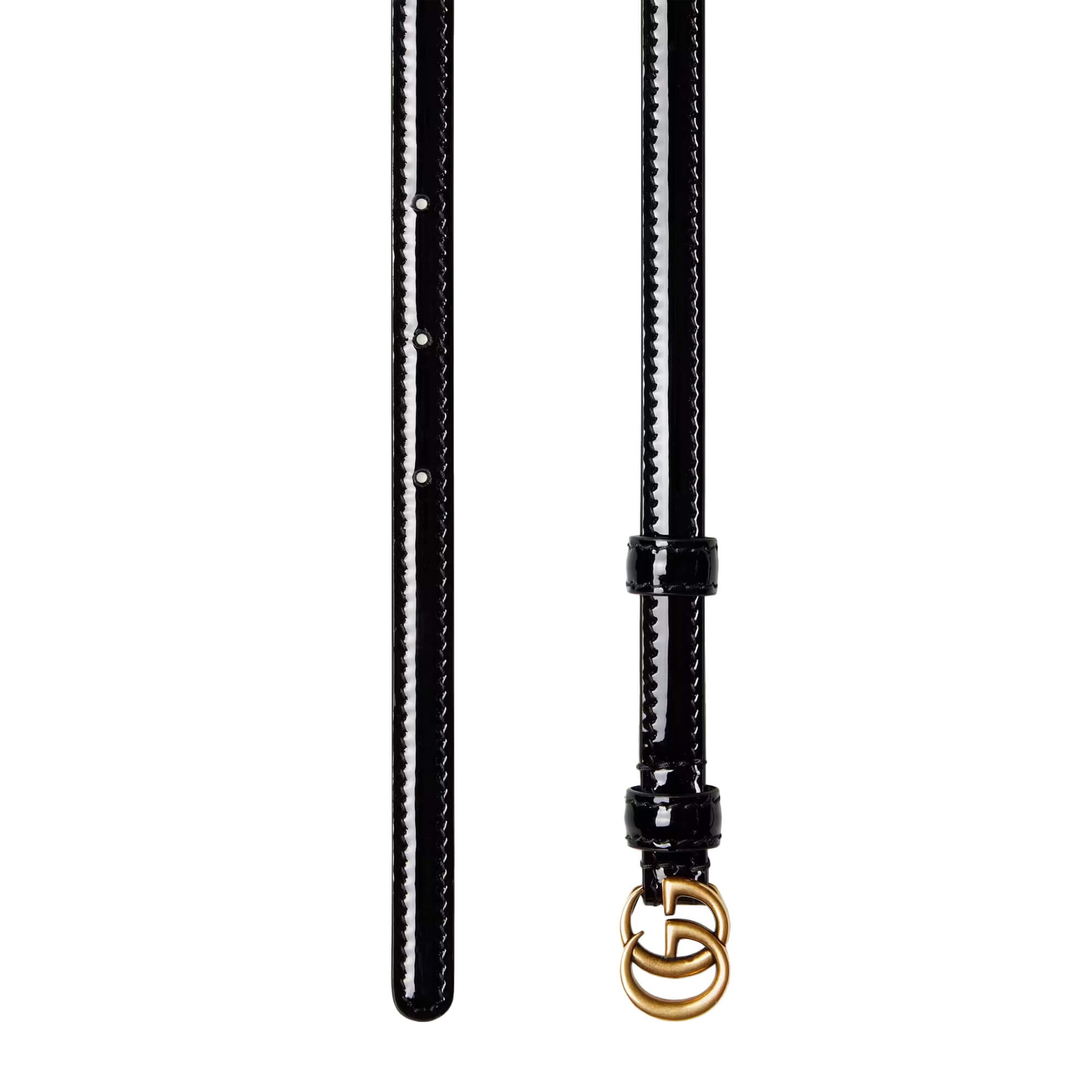 Gucci Thin Patent Double G Belt
