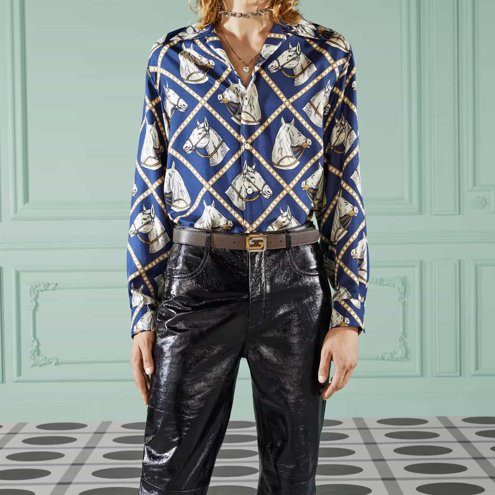 Gucci Reversible Belt With Squared Interlocking G Buckle