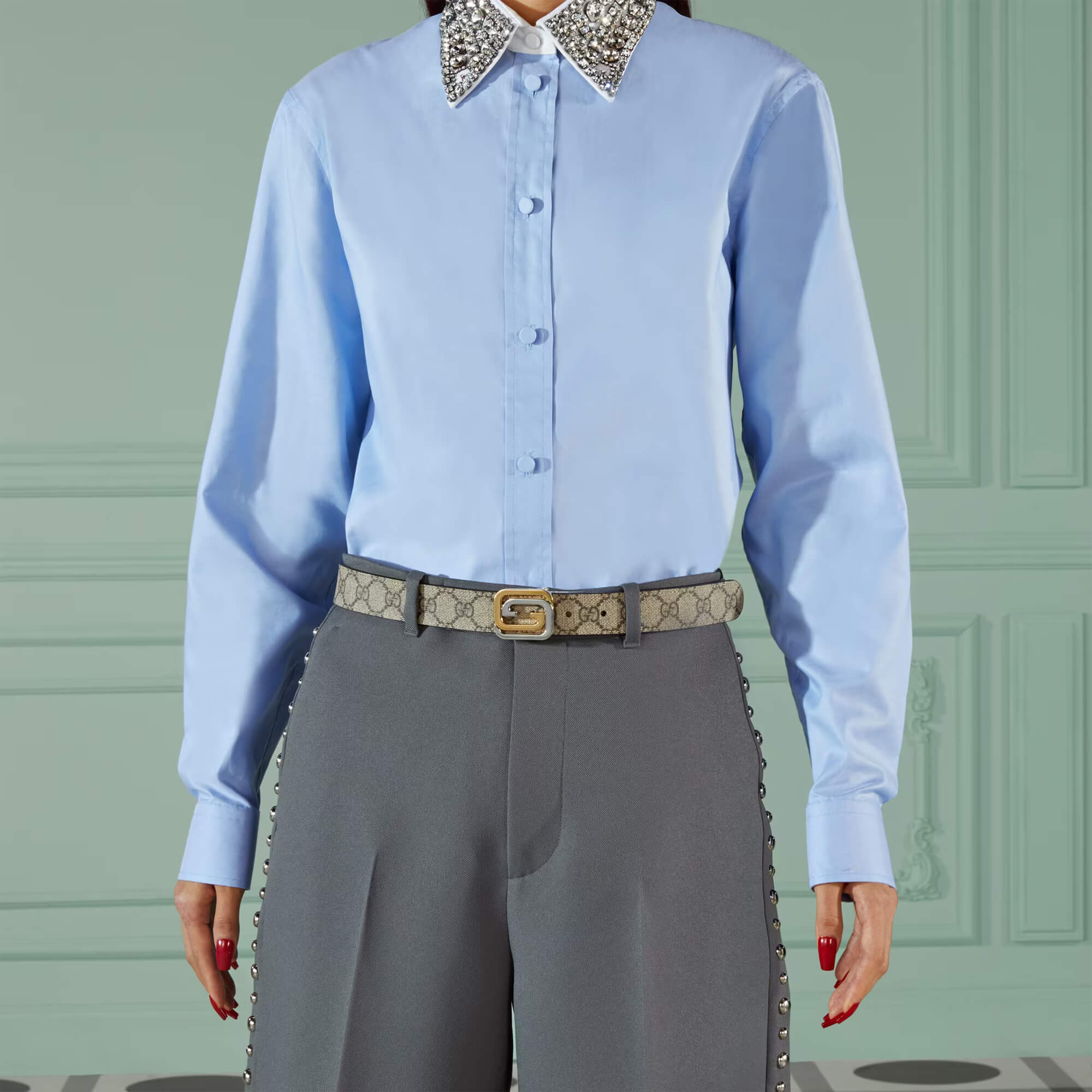 Gucci Reversible Belt With Squared Interlocking G Buckle