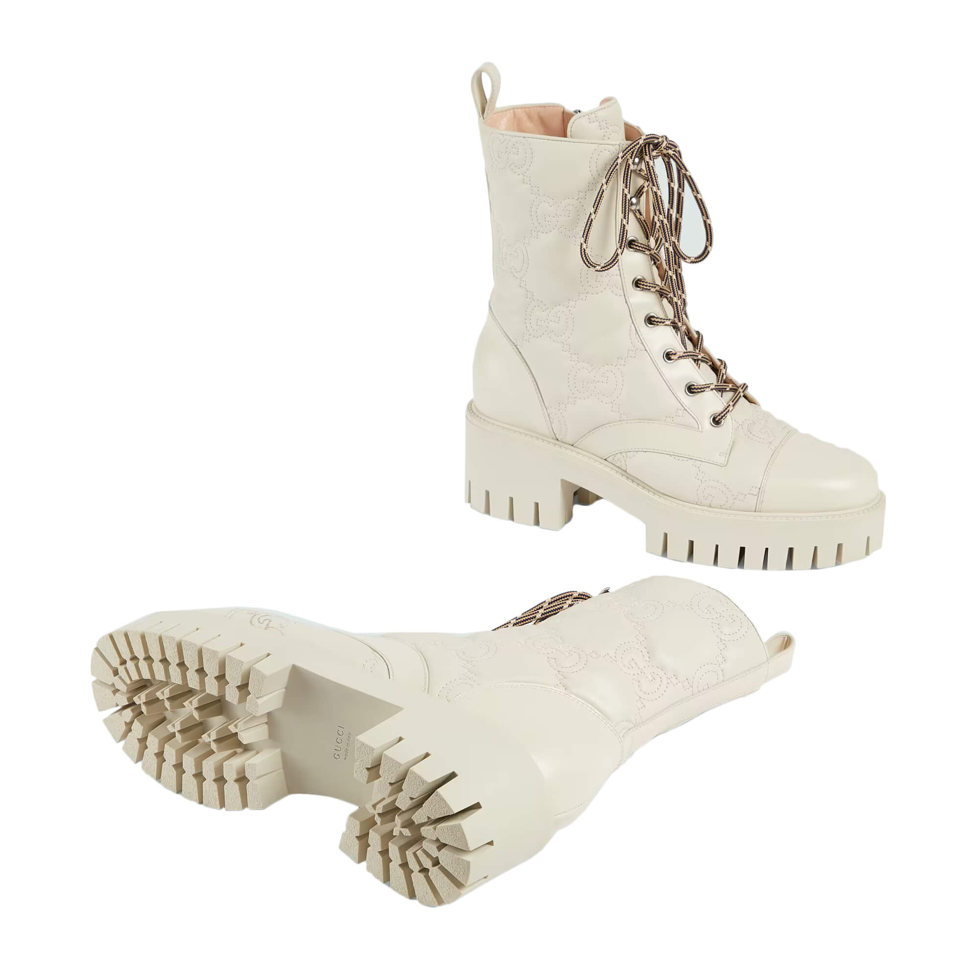 Gucci Women's GG Matelassé Lace-up Boot