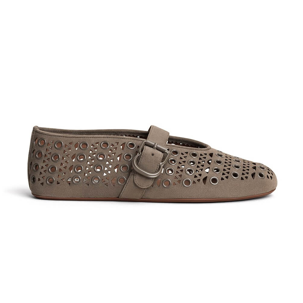 Alaïa Ballet Flats In Vienne Suede