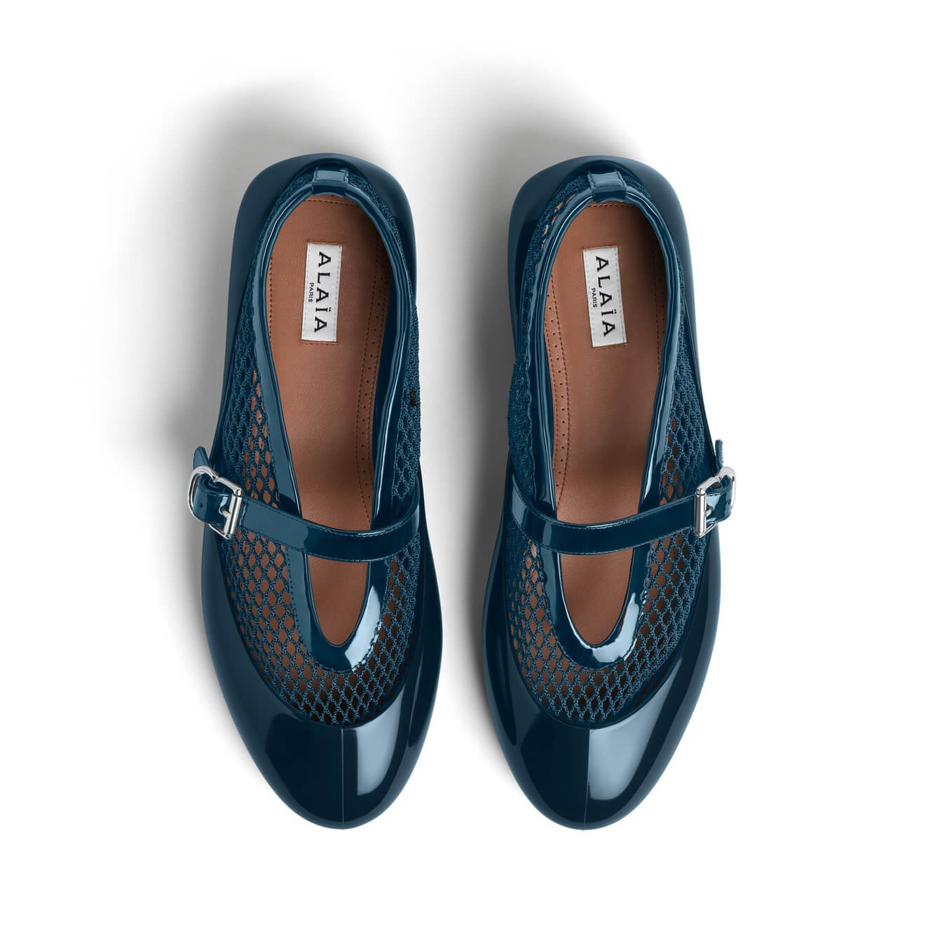 Alaïa Ballet Flats In Fishnet & Rubber Overshoes