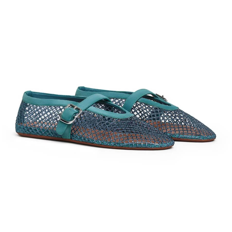 Alaïa Ballet Flats In Strass Fishnet