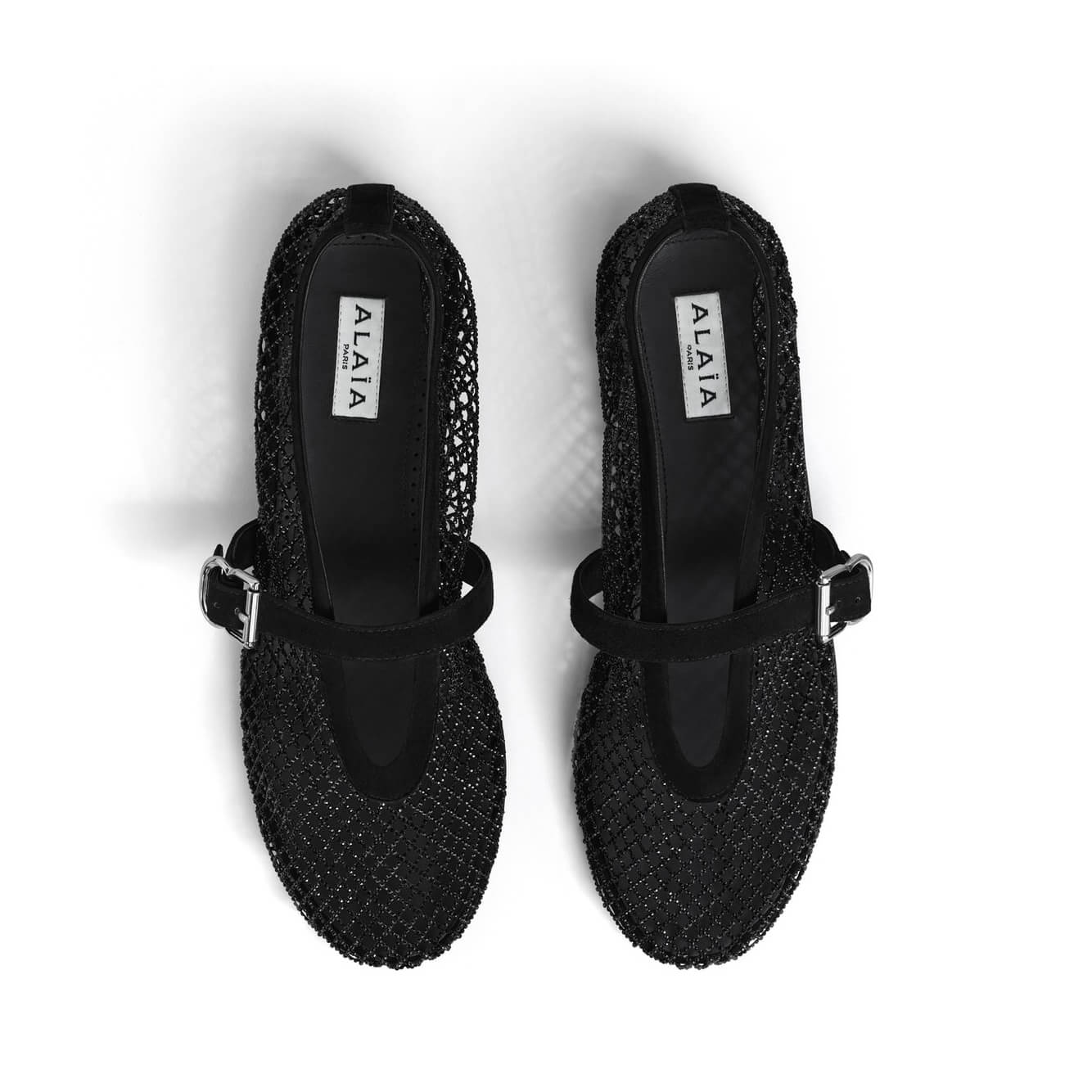 Alaïa Ballet Flats In Strass Fishnet