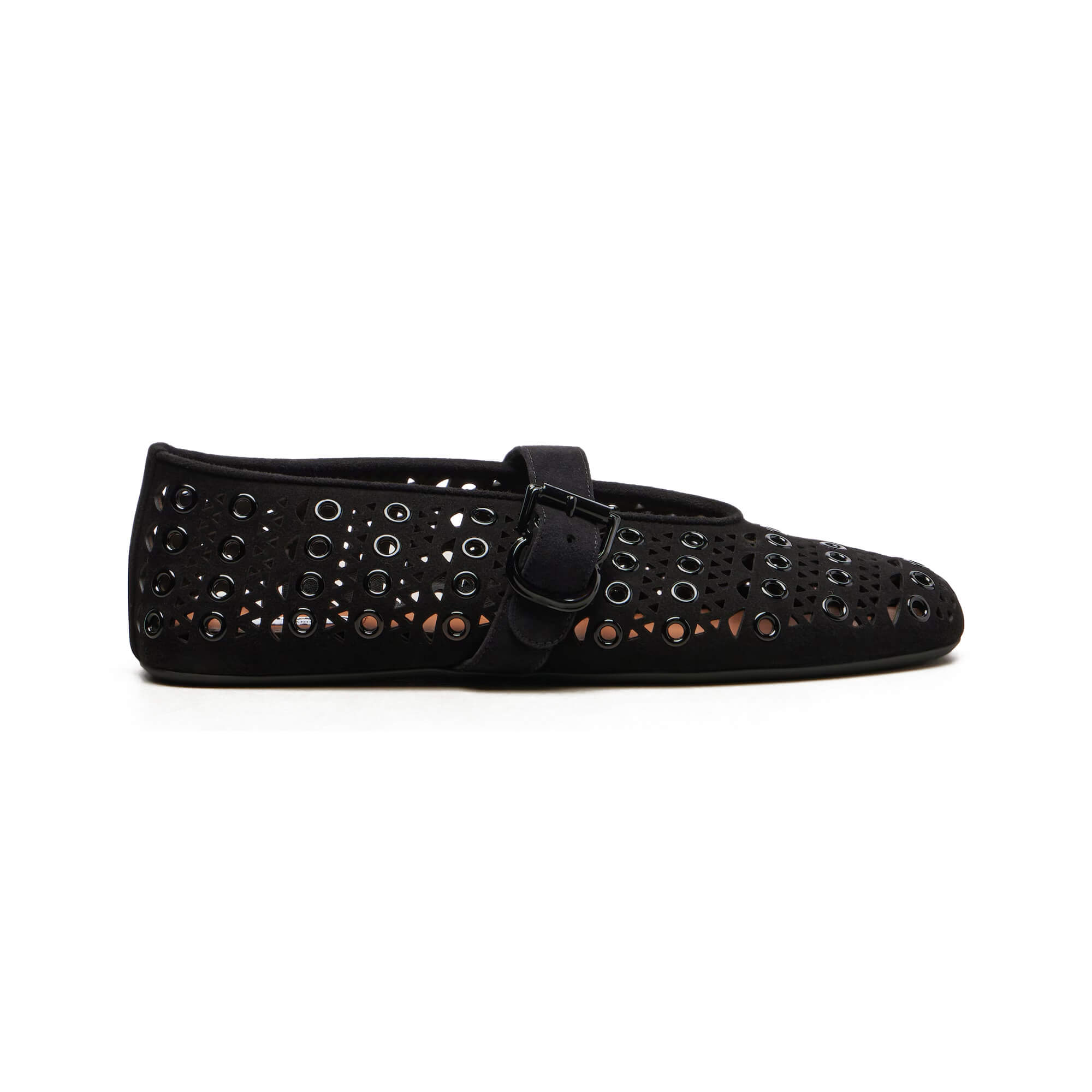 Alaïa Ballet Flats In Vienne Suede With Eyelets