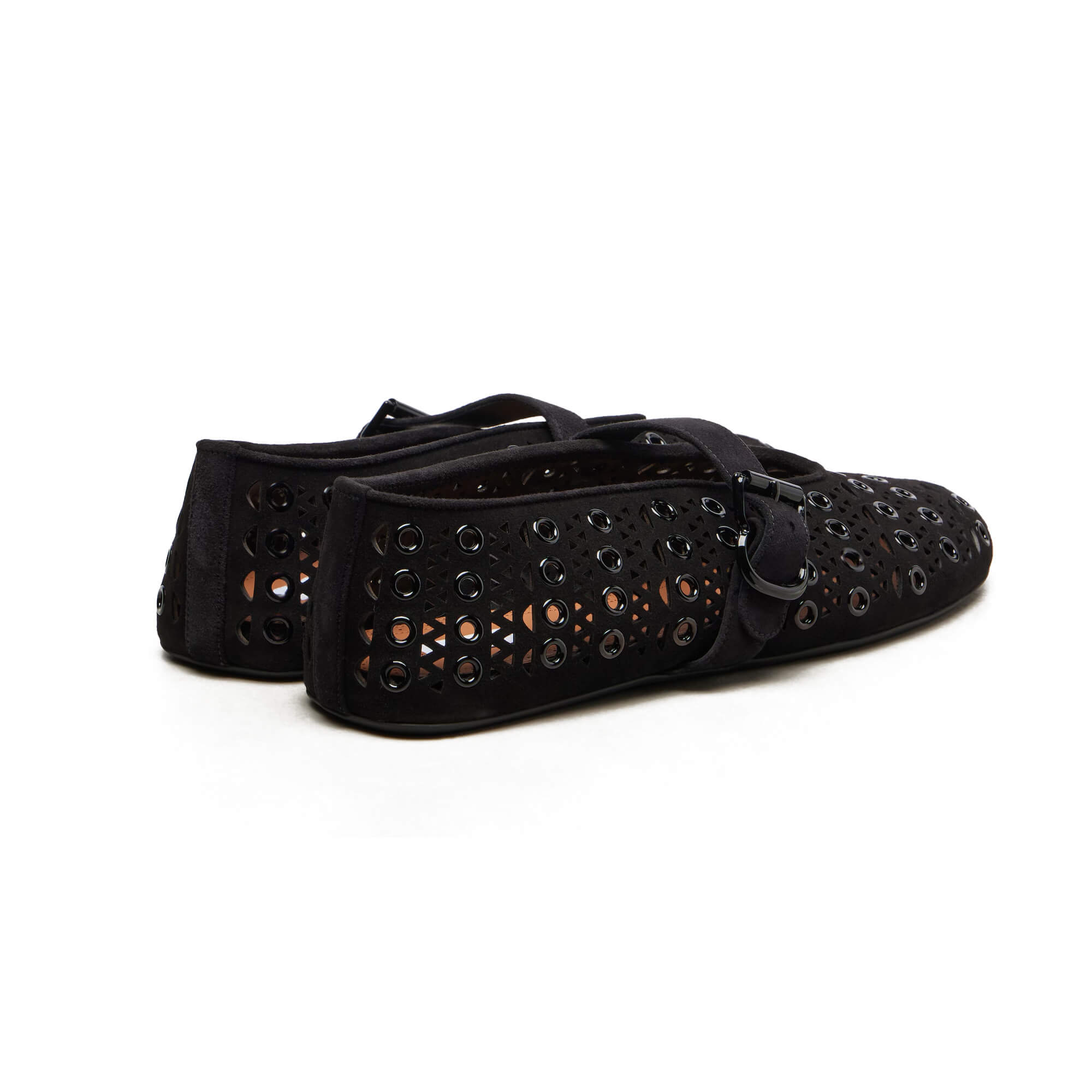 Alaïa Ballet Flats In Vienne Suede With Eyelets