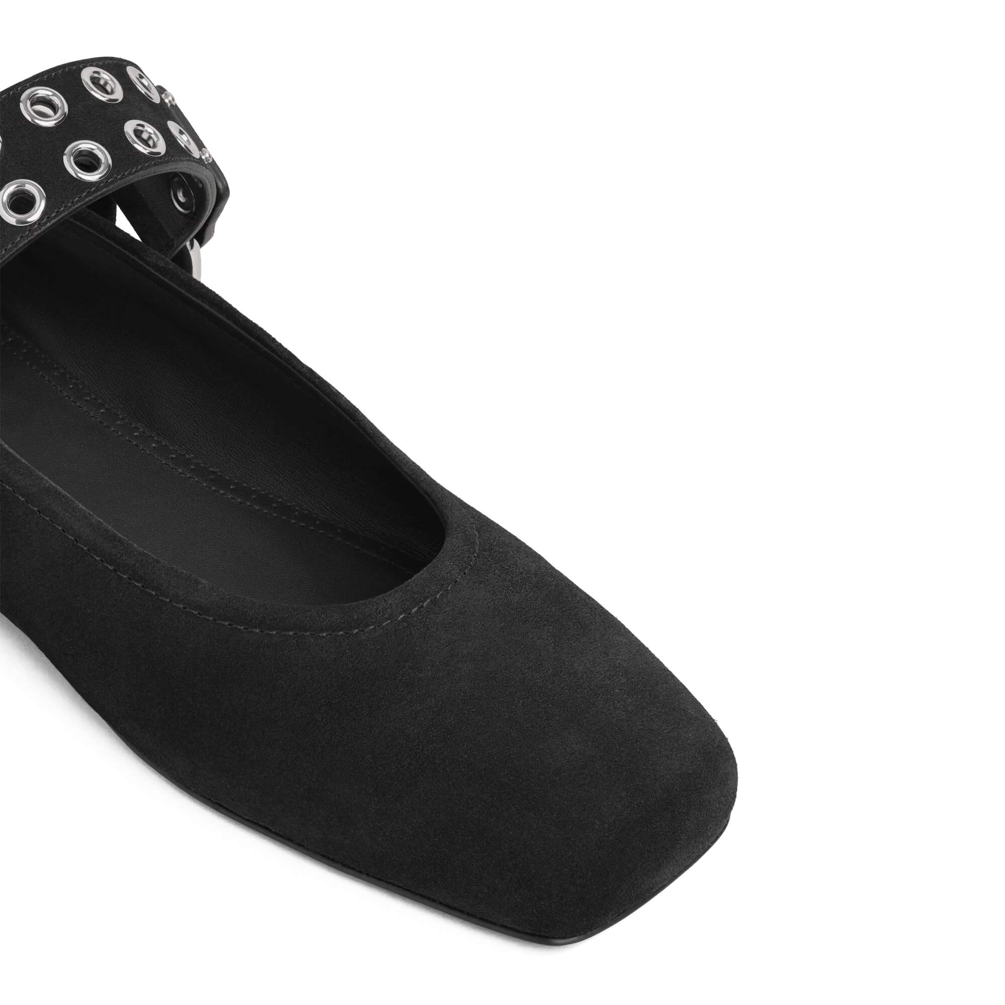 Alaïa Biker Ballet Flats In Suede