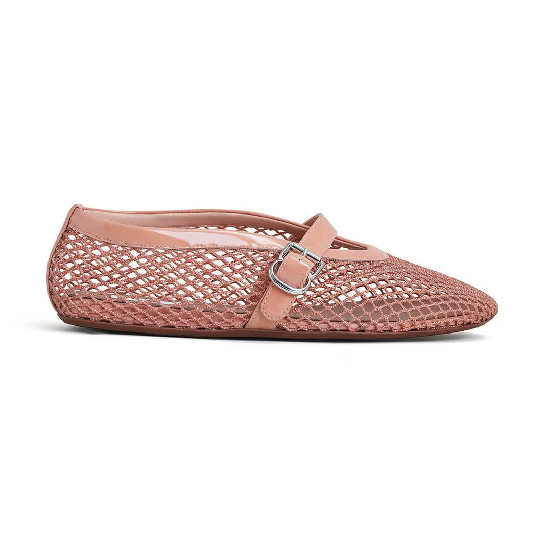 Alaïa Ballet Flats In Strass Fishnet