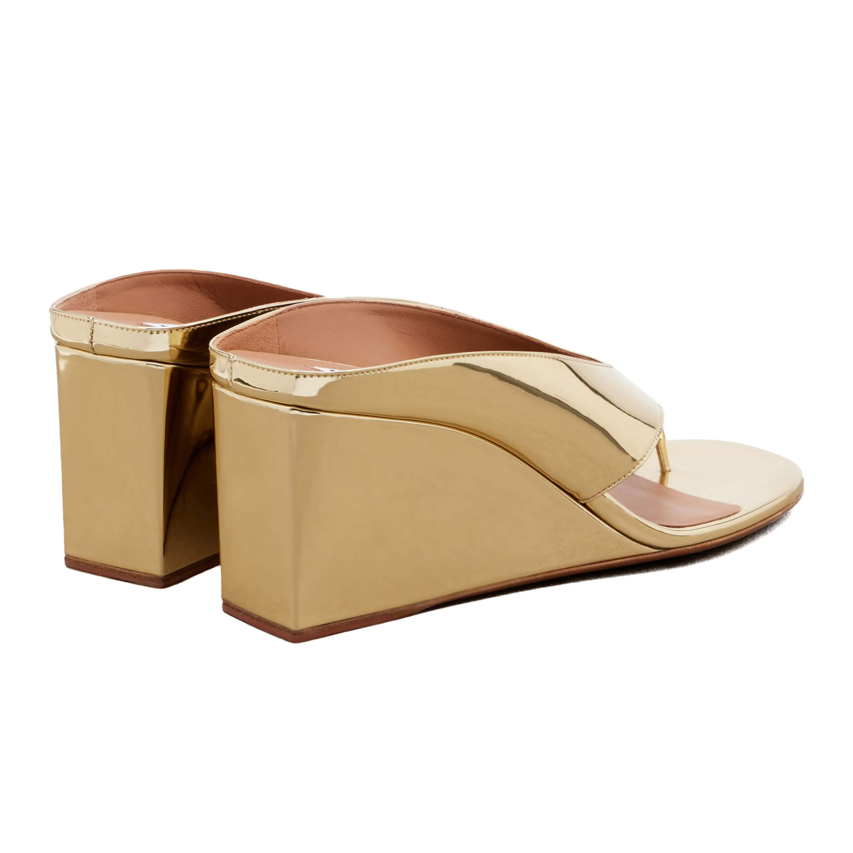 Alaïa Cube Thong Mules In Mirror Fabric