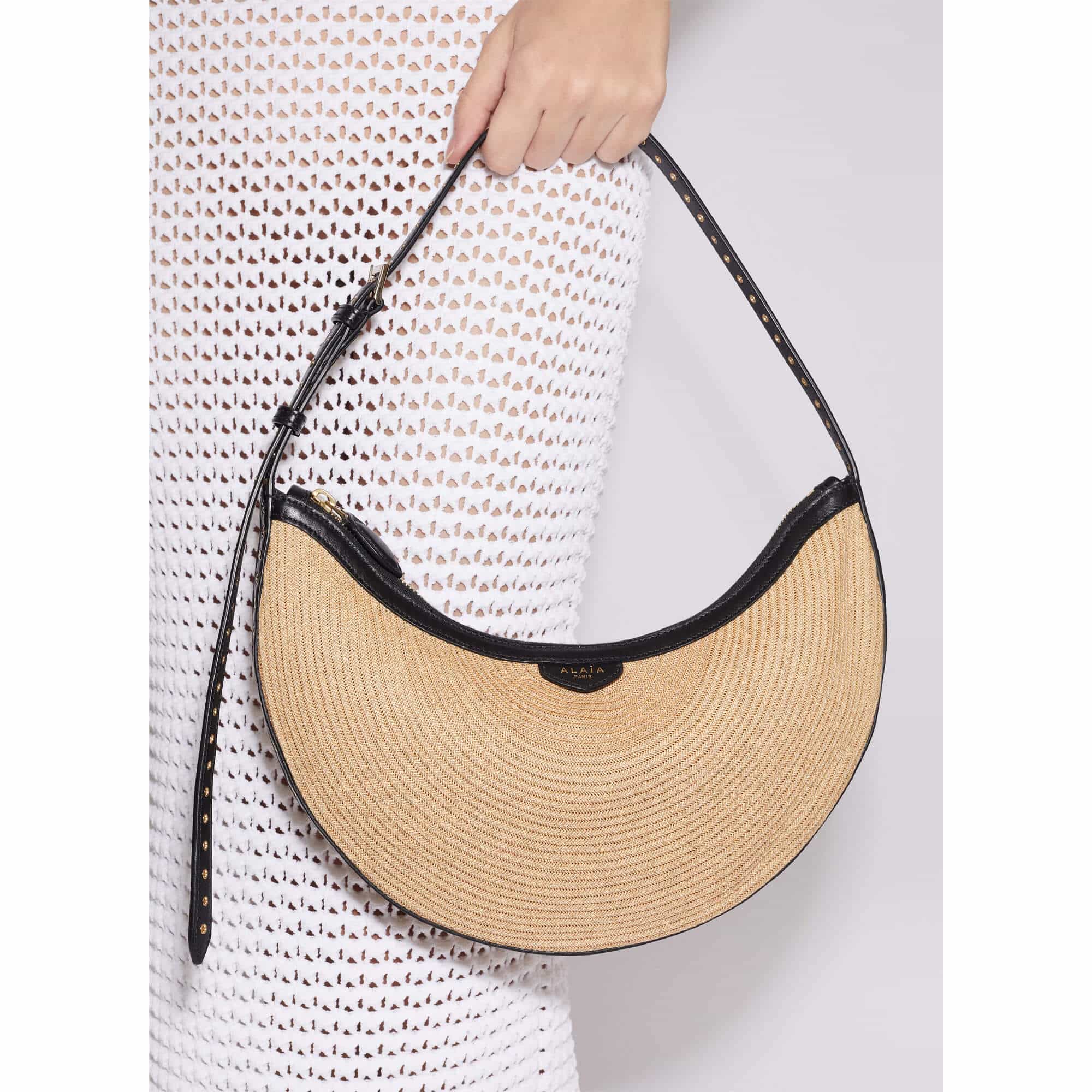 Alaïa Demi Lune Bag In Paper Straw