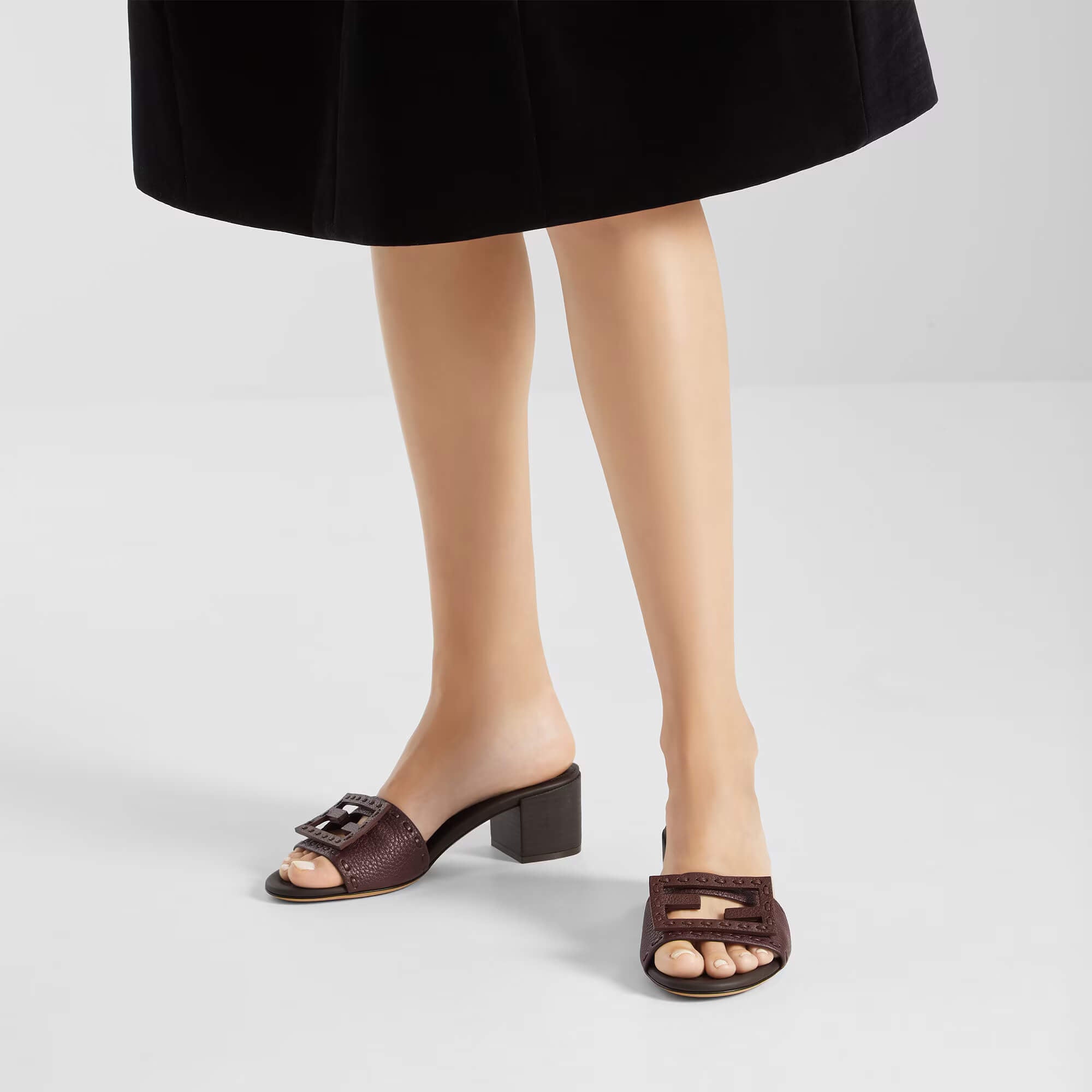 Fendi Baguette Medium-heel Slides