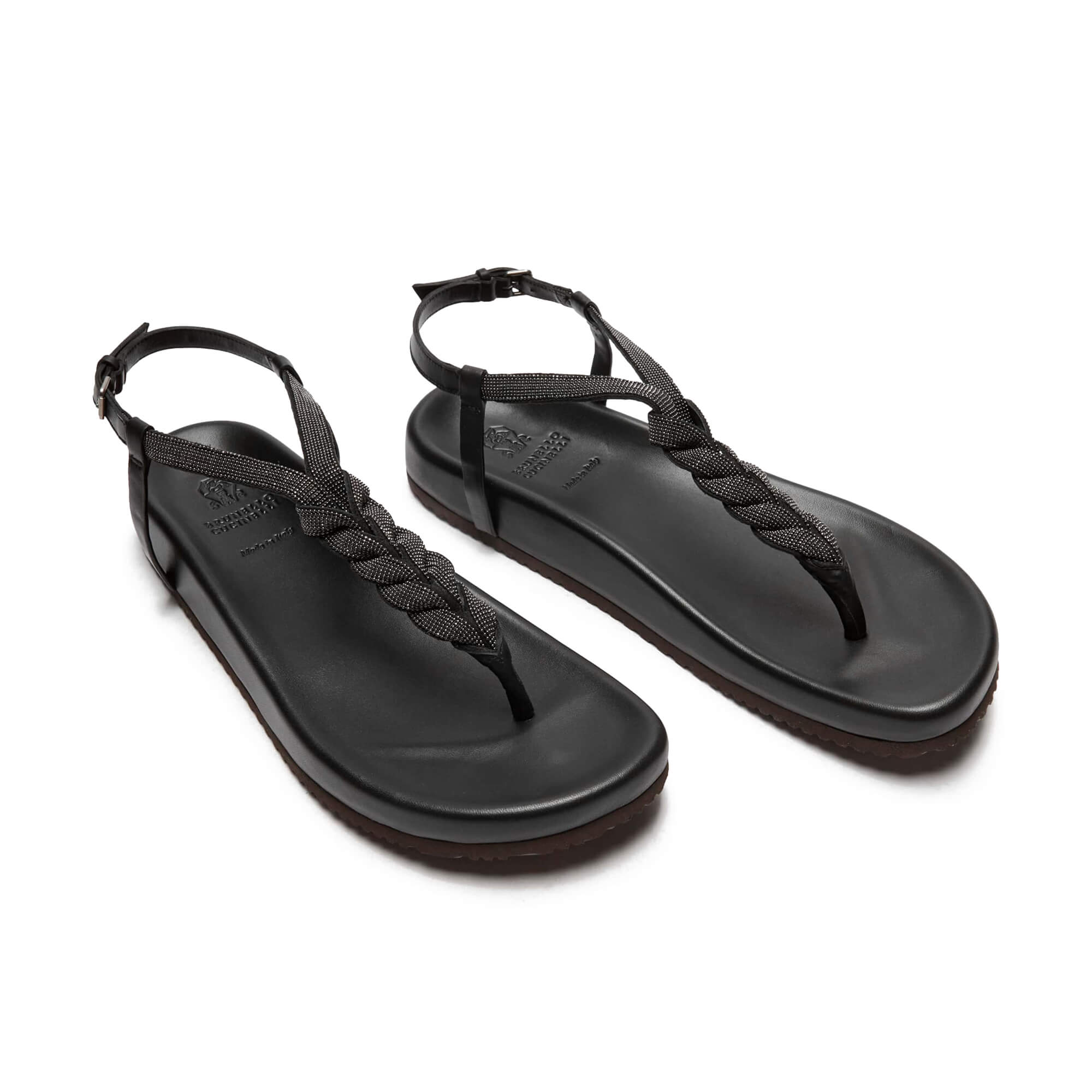 Brunello Cucinelli Leather Thong Sandals