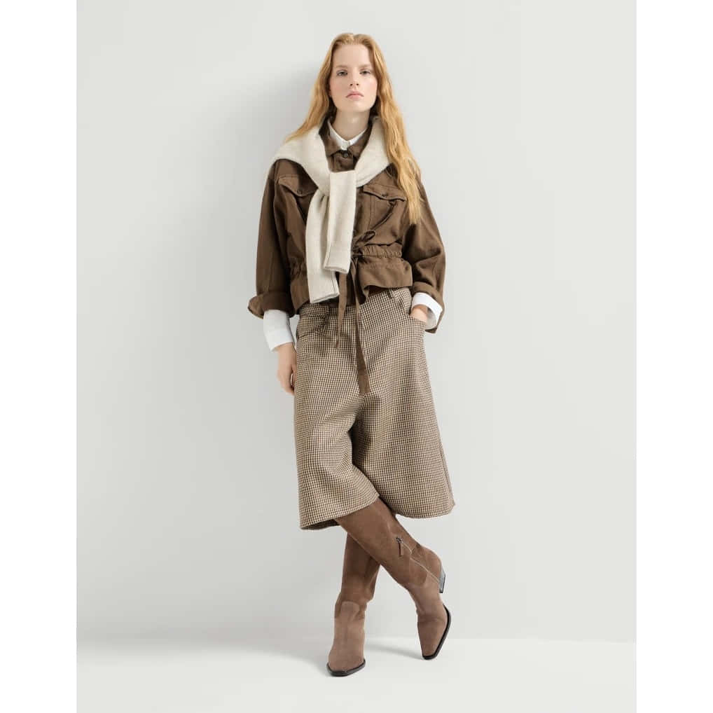 Brunello Cucinelli Suede Boots With Precious Heel