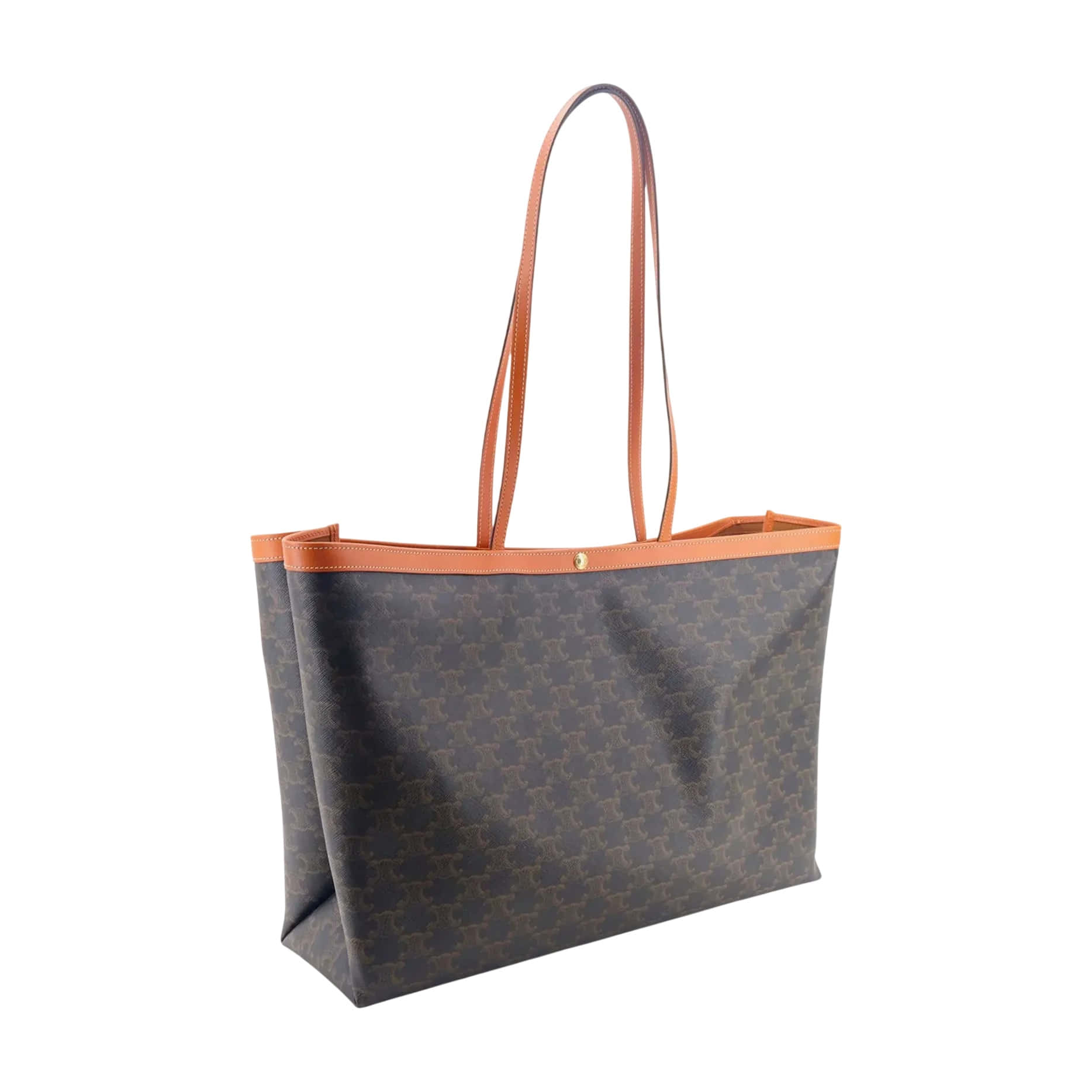 Celine Medium Flat Shopper In Triomphe Canvas