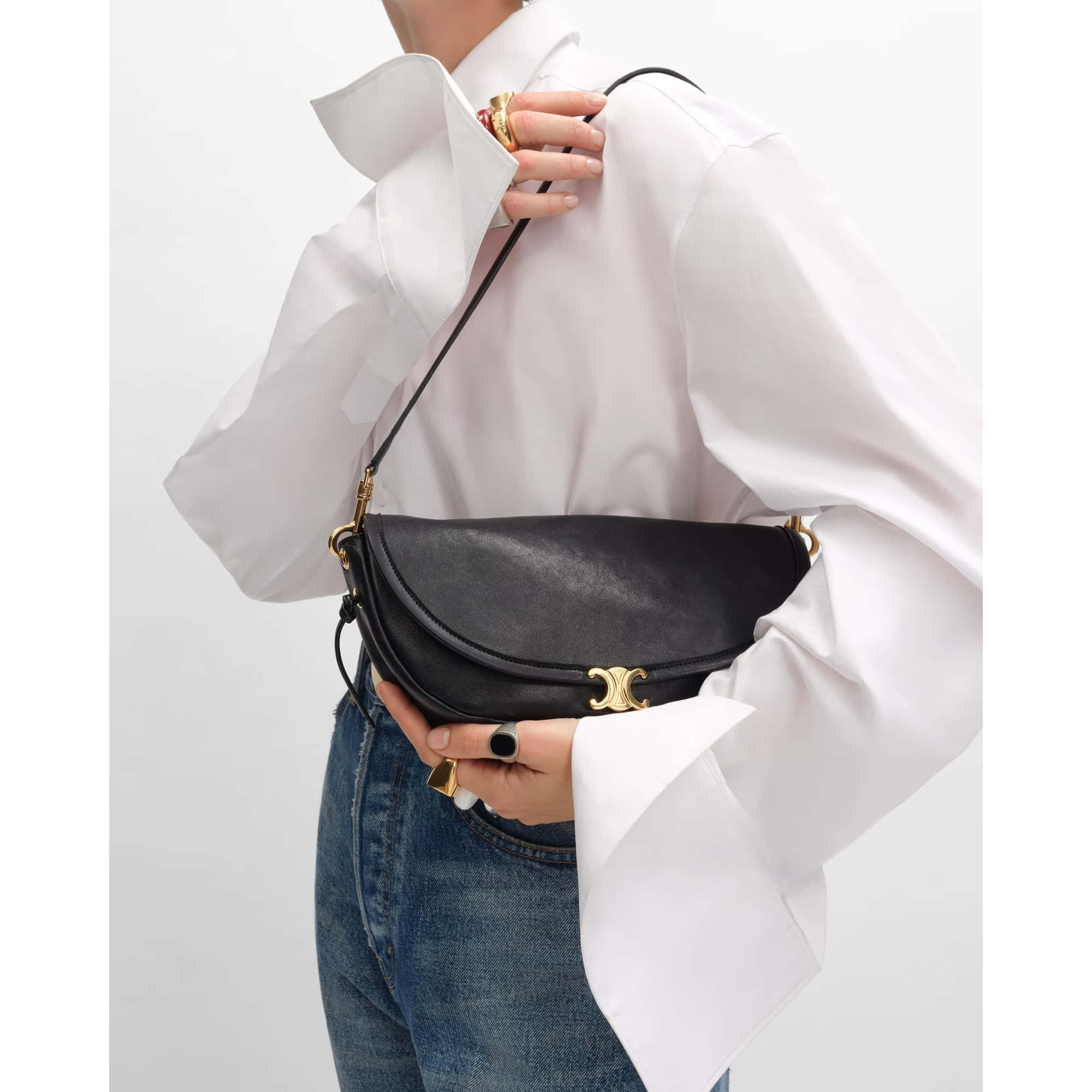 Celine Soft Triomphe Little Halfmoon Bag
