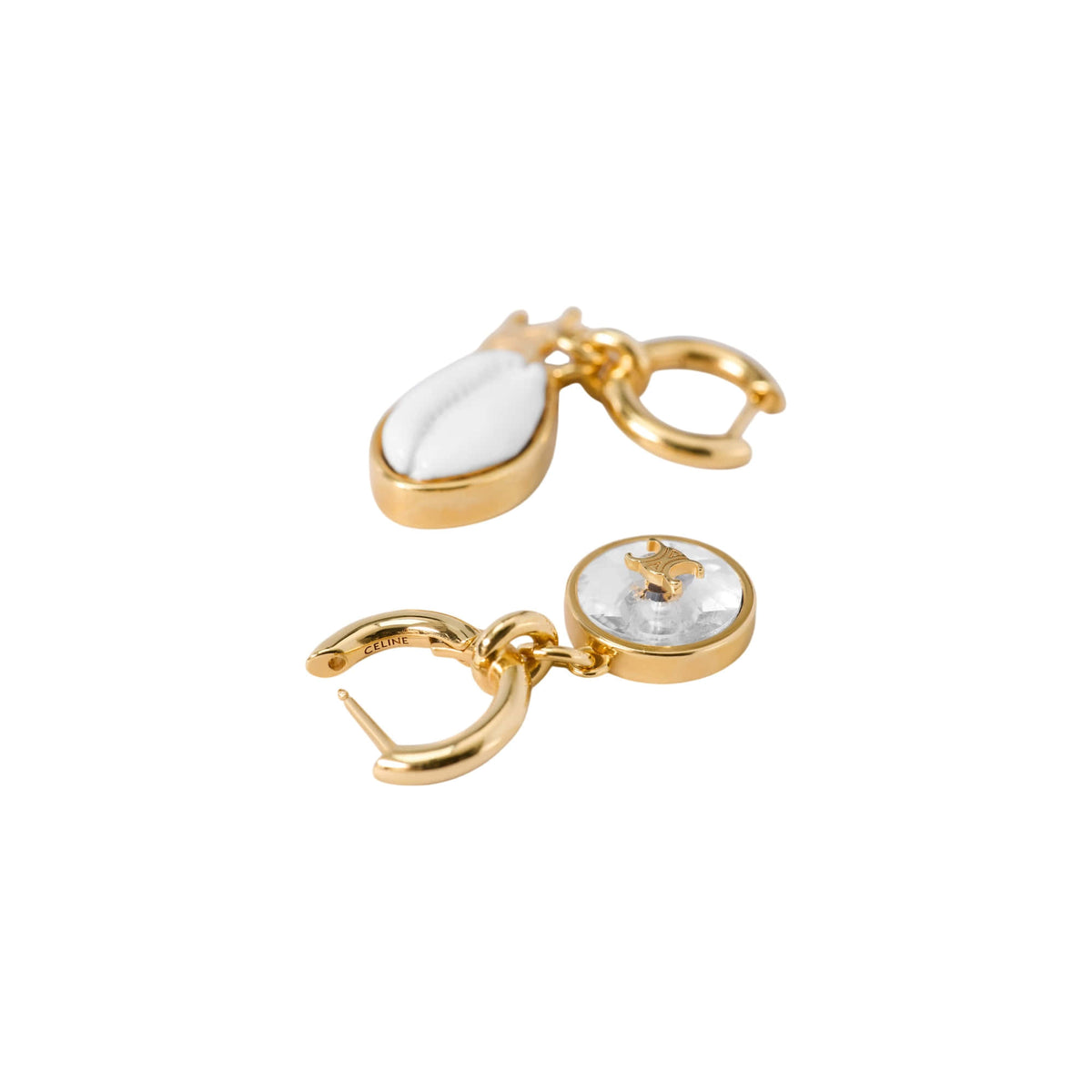 Celine Triomphe Shell Earrings
