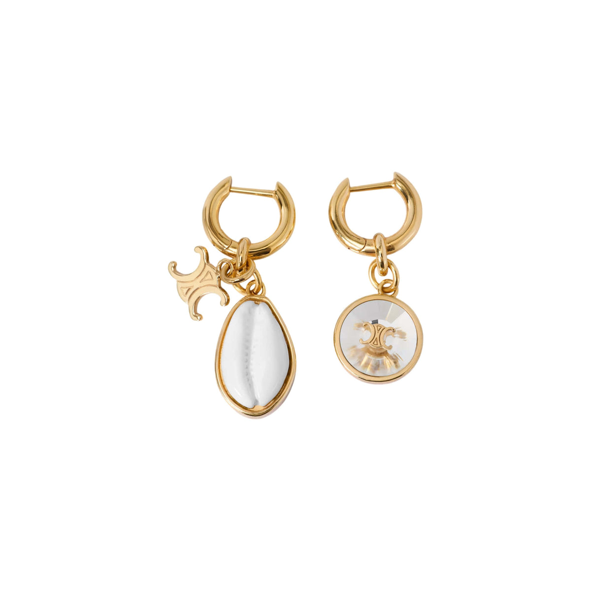 Celine Triomphe Shell Earrings