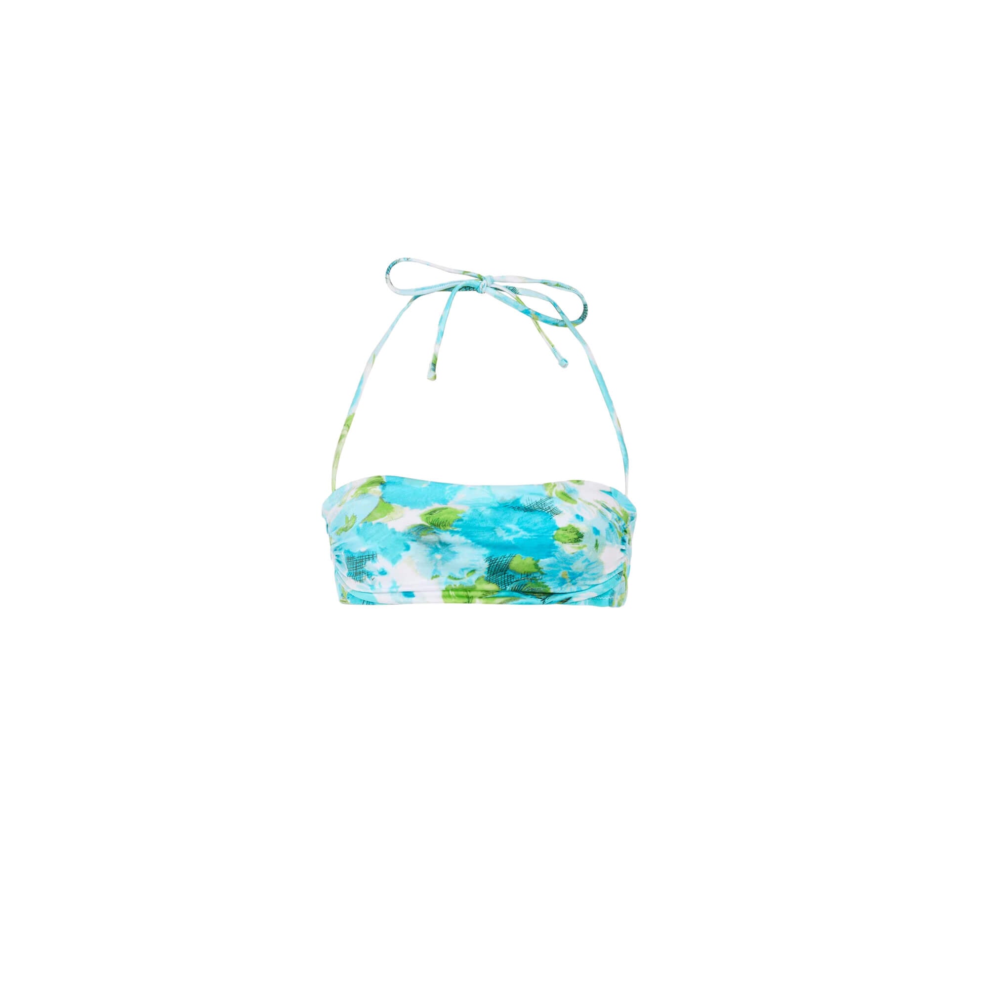 Chloé Aqua Flower-print Halterneck Bikini Top
