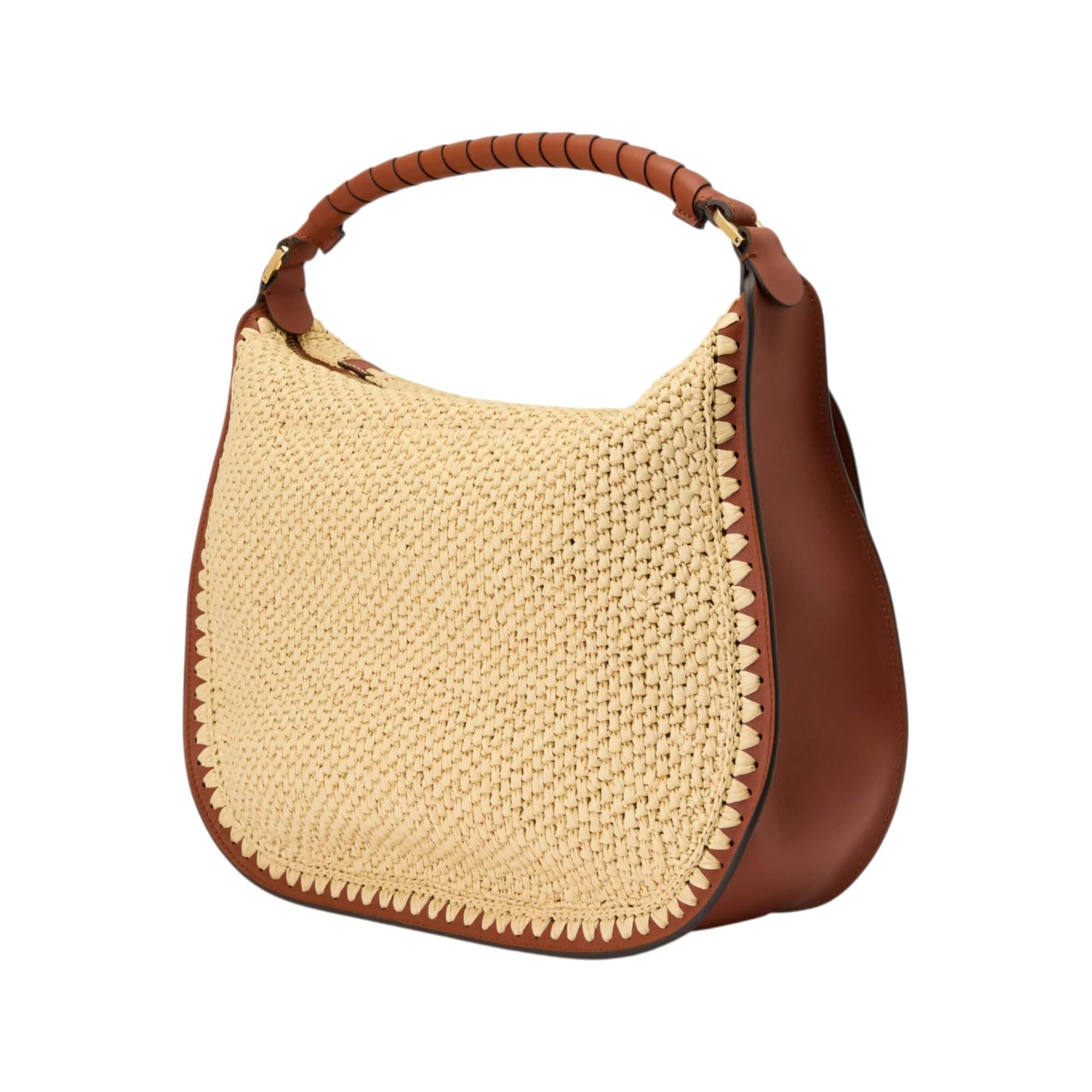 Chloé Medium Marcie Shoulder Bag In Raffia