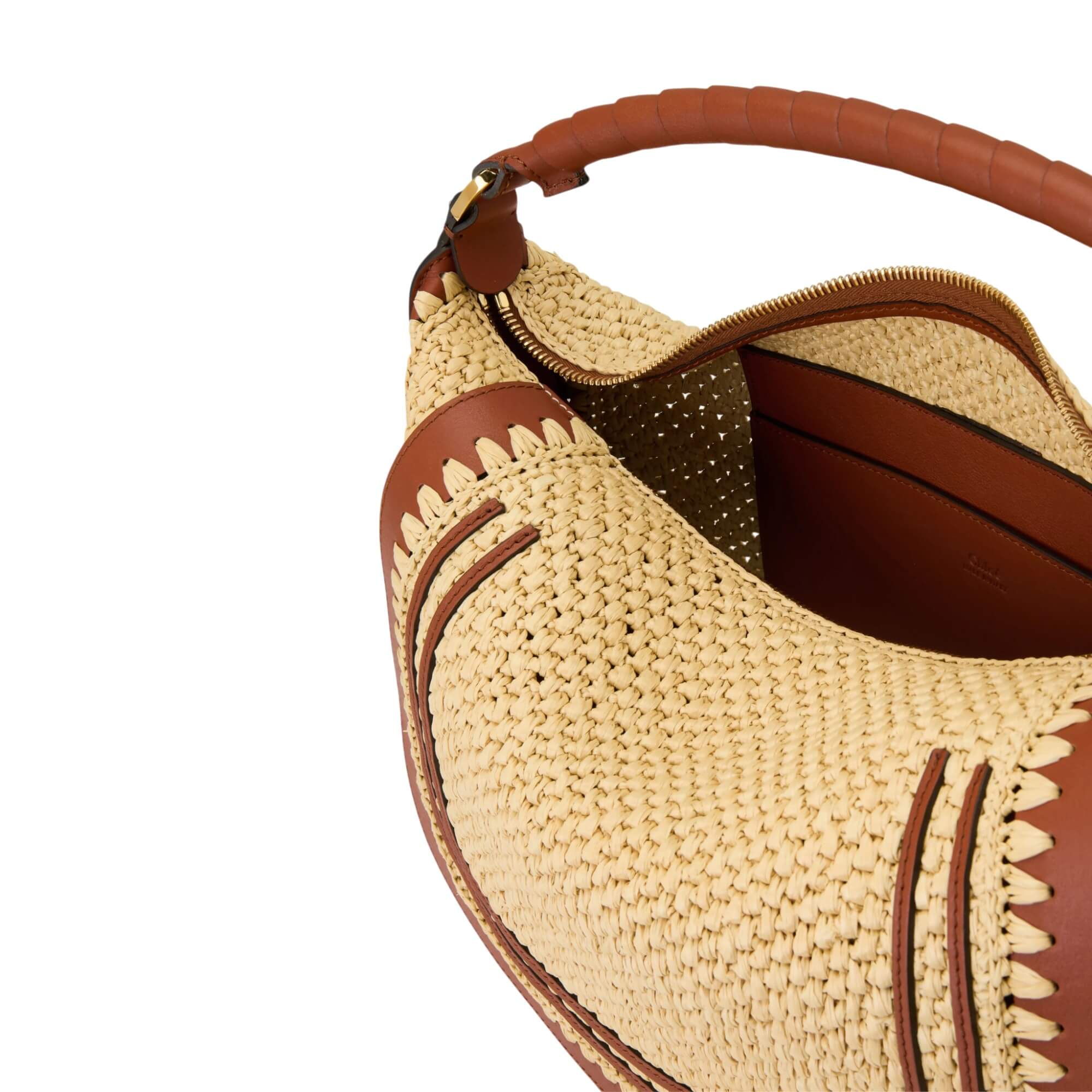 Chloé Medium Marcie Shoulder Bag In Raffia