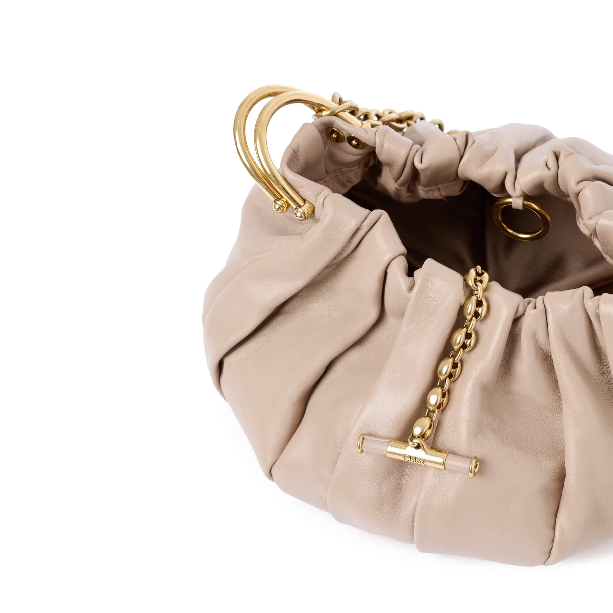 Chloé Plissé Shoulder Bag With Chain In Pleated Leather