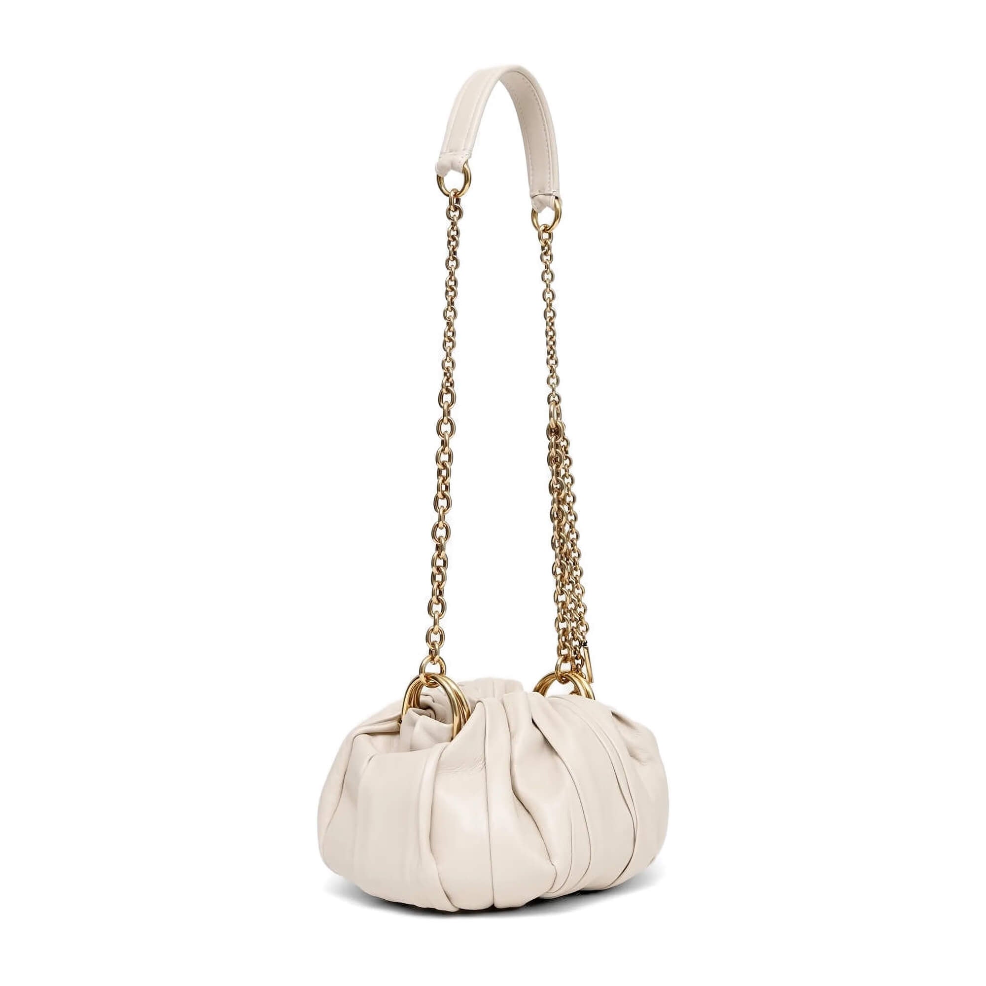 Chloé Plissé Shoulder Bag With Chain In Pleated Leather