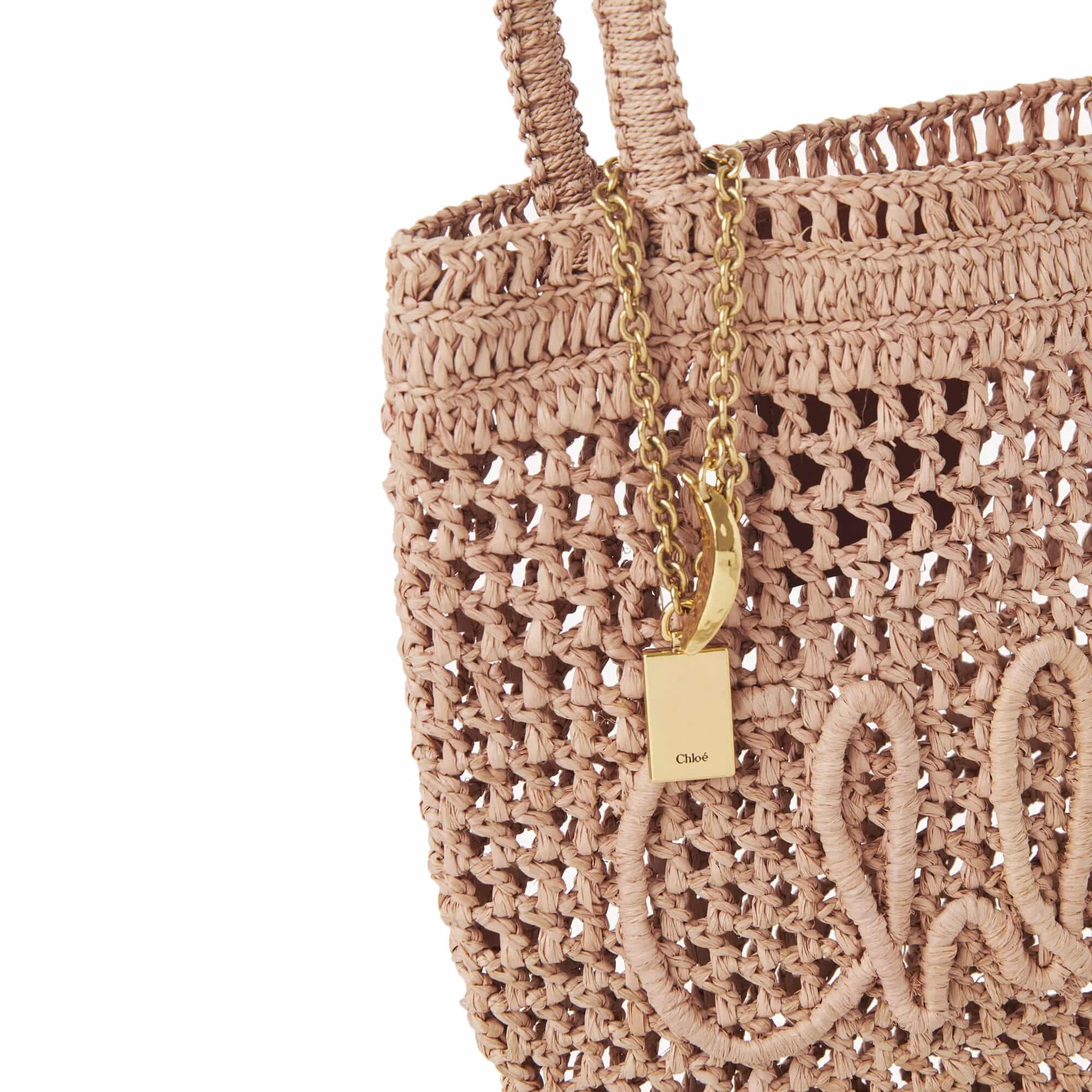 Chloé Small Summer Banana Tote Bag In Raffia