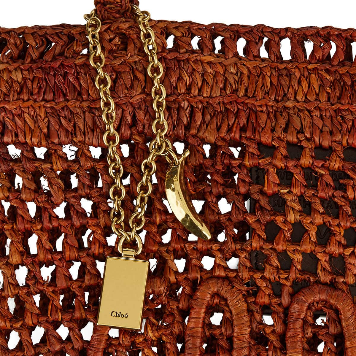 Chloé Small Summer Banana Tote Bag In Raffia