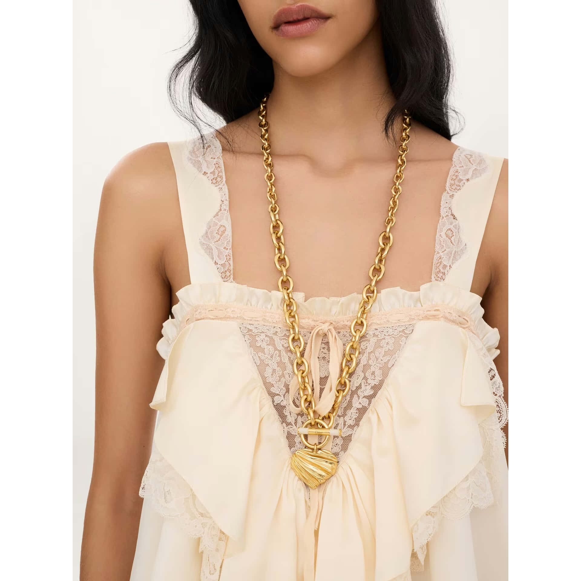 Chloé The Chloé Pleated Heart Necklace