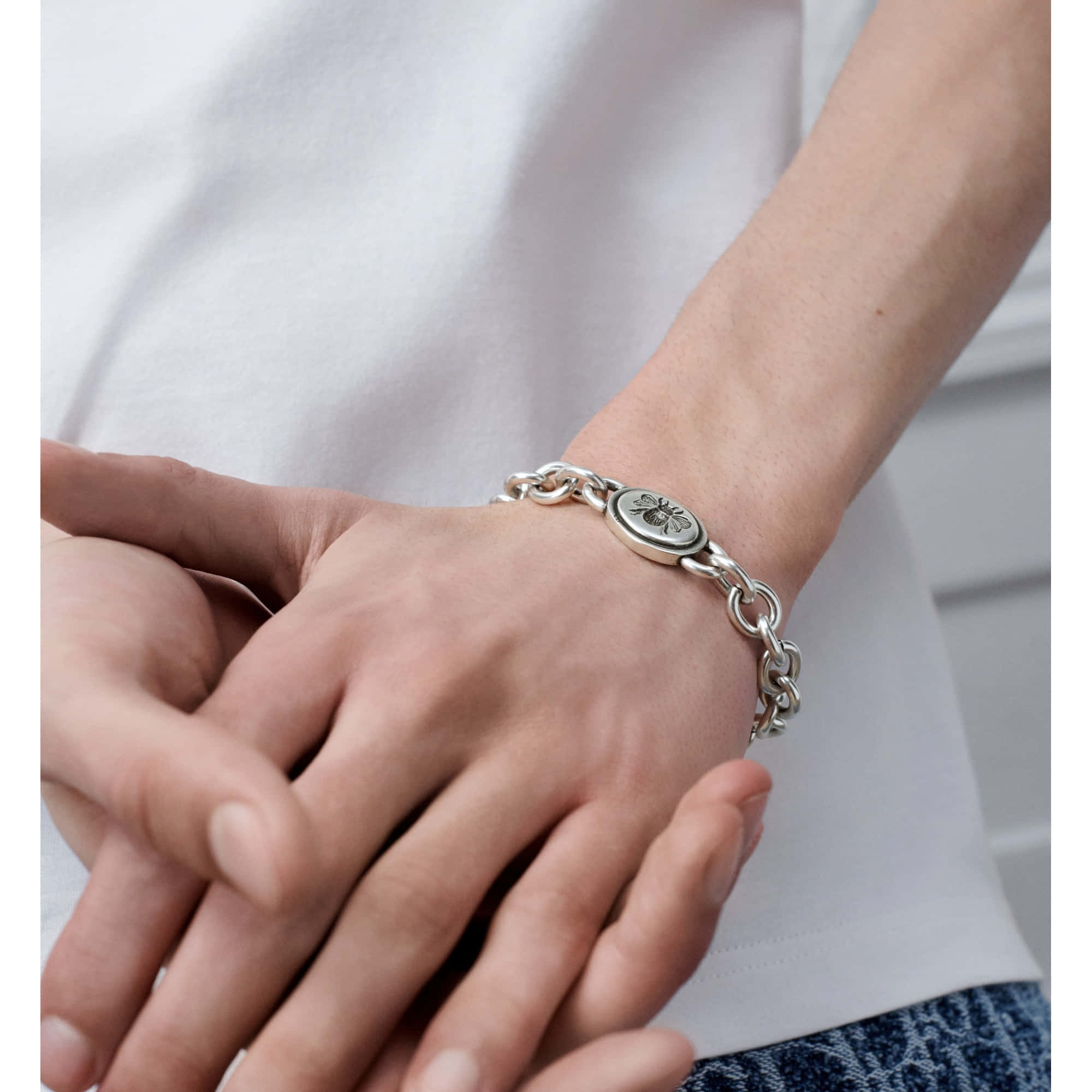Dior Cameo Bee Chain Link Bracelet