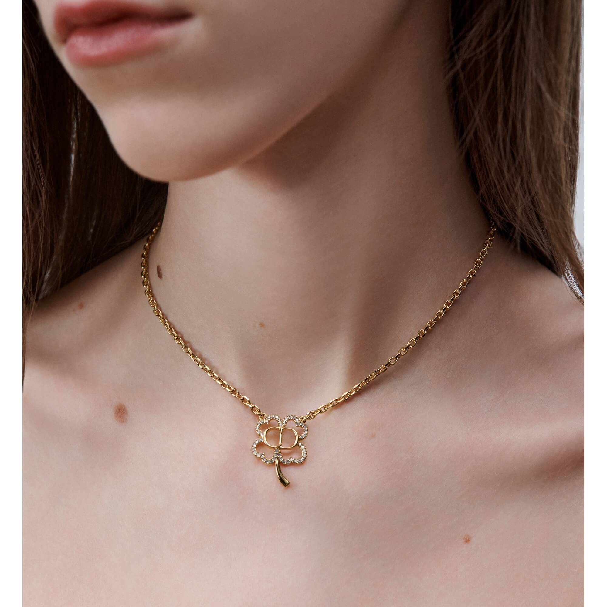 Dior CD Shiny Clover Necklace
