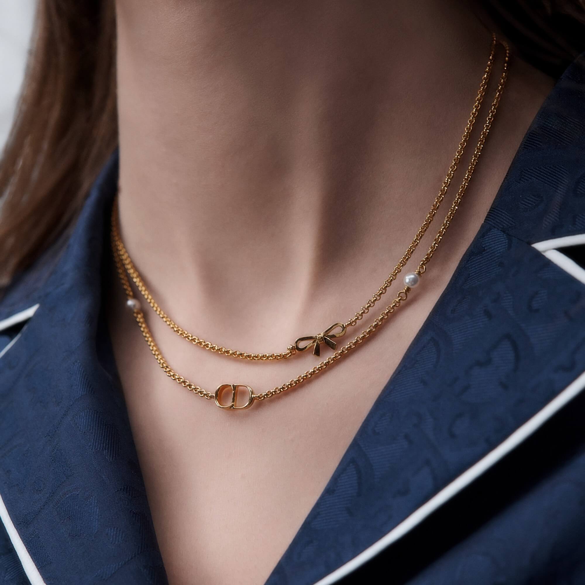 Dior CD Mini Bow Necklace