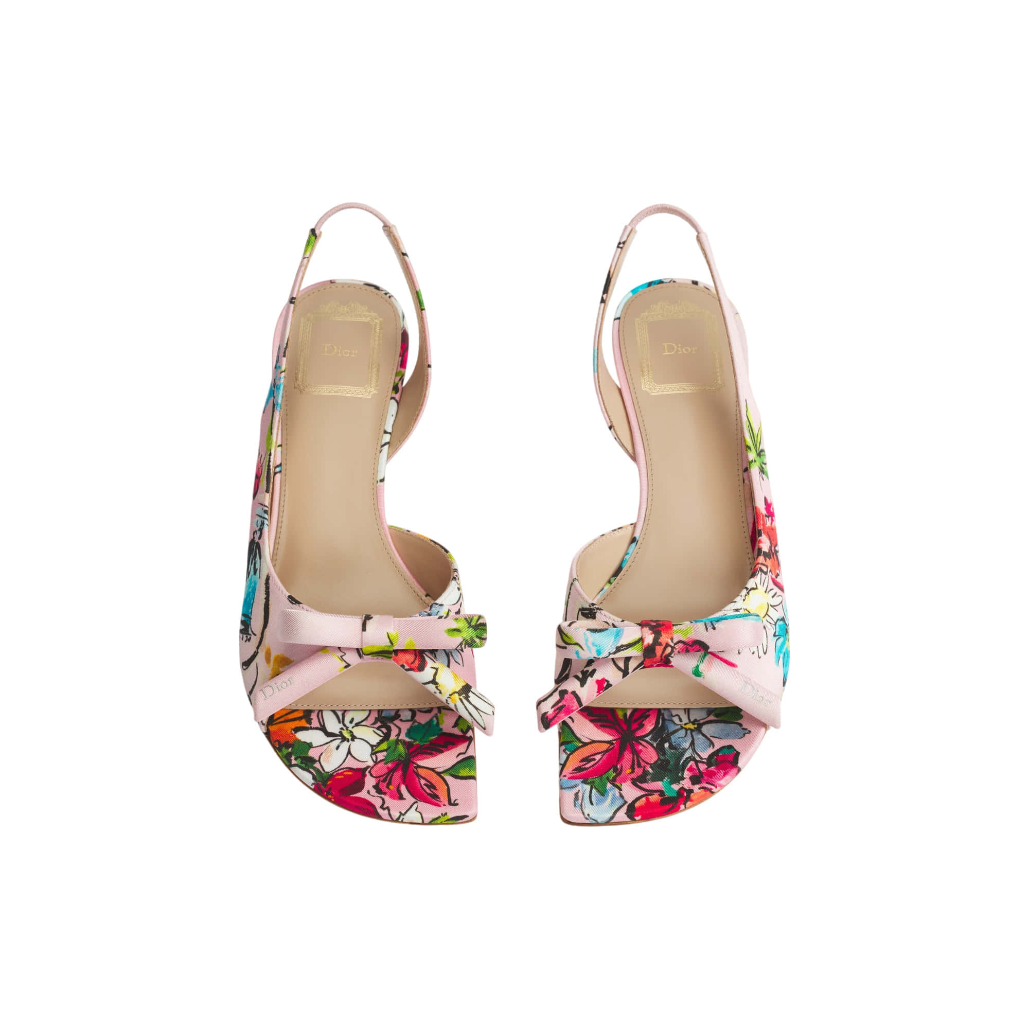 Dior Dioriviera Bow Heeled Slingback Sandal