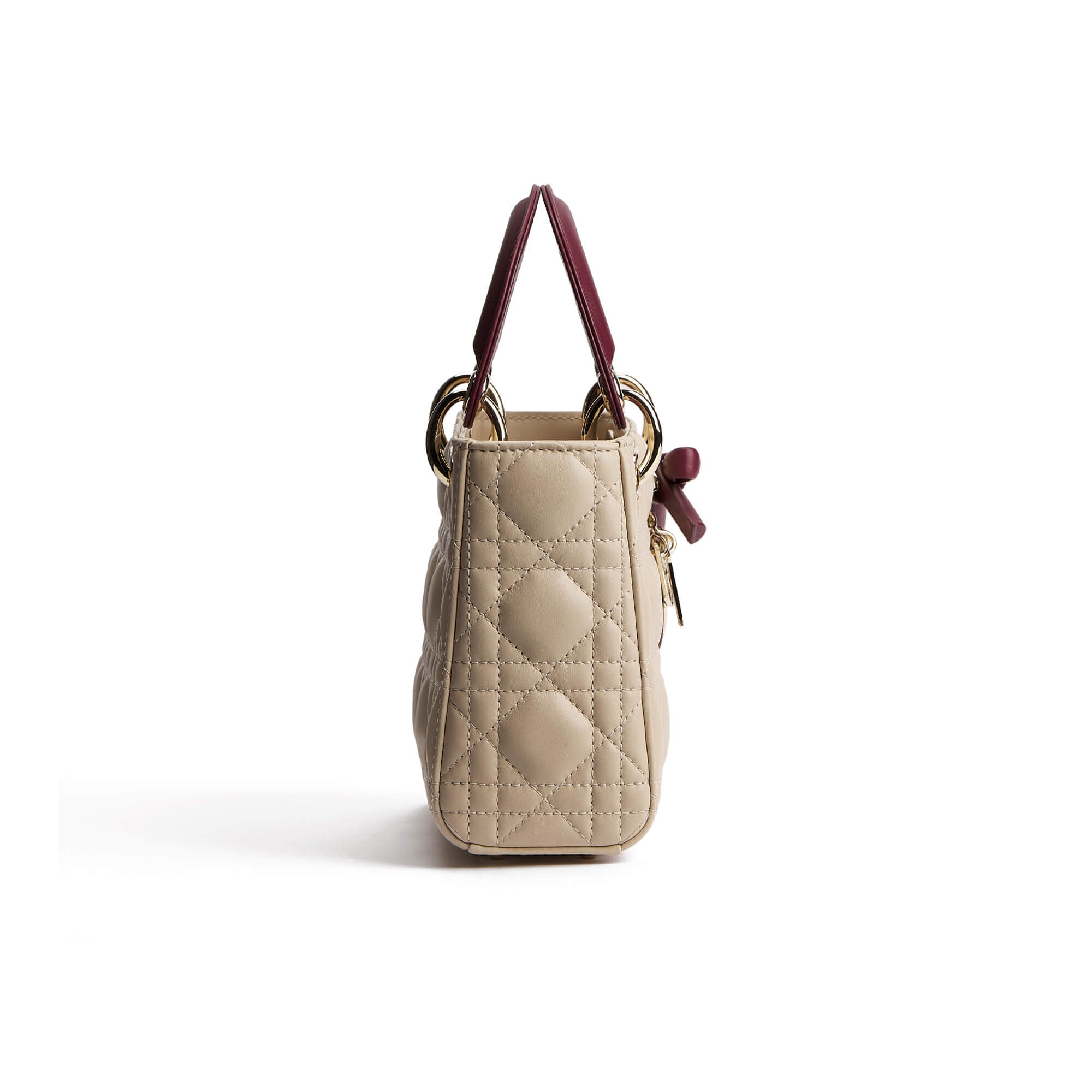 Dior Or Mini Lady Dior Bag With Chain