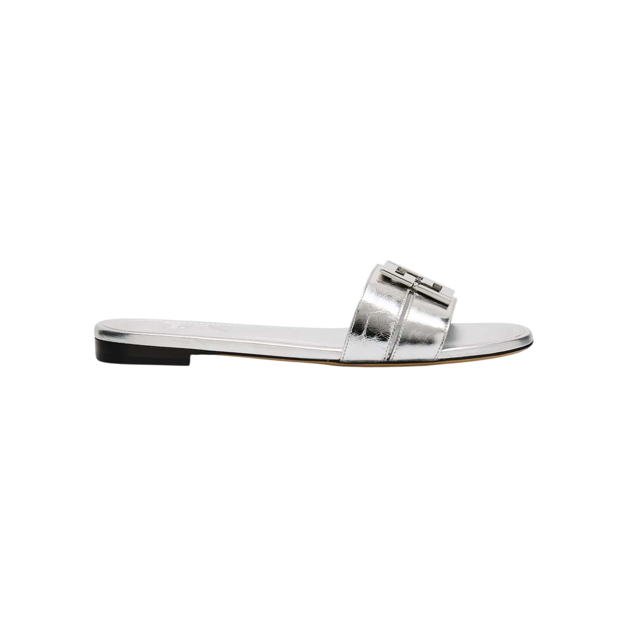 Fendi Baguette FF Metallic Flat Sandals