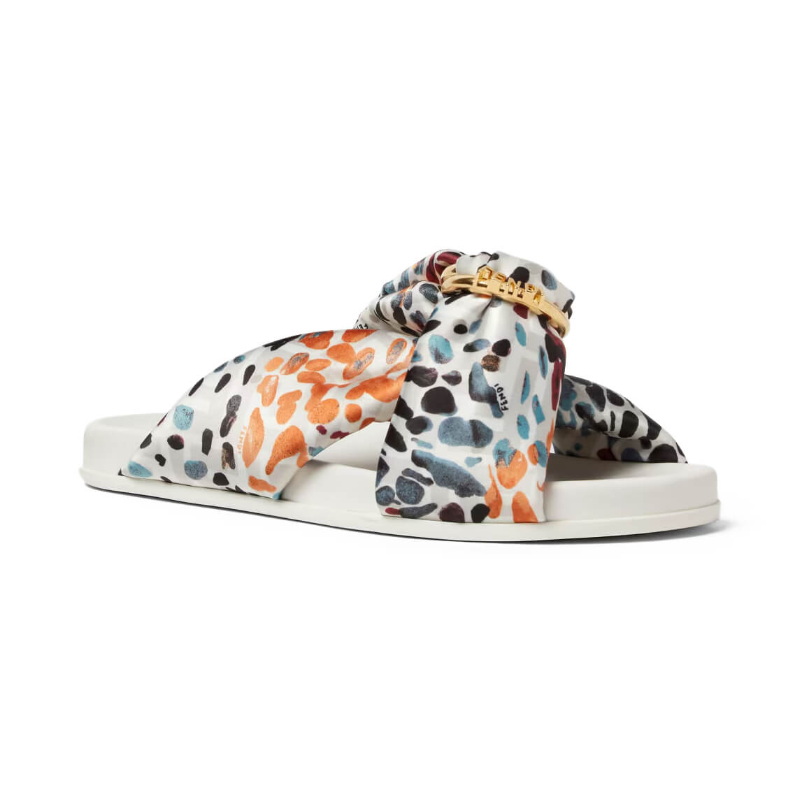 Fendi Feel Multicolor Satin Slides