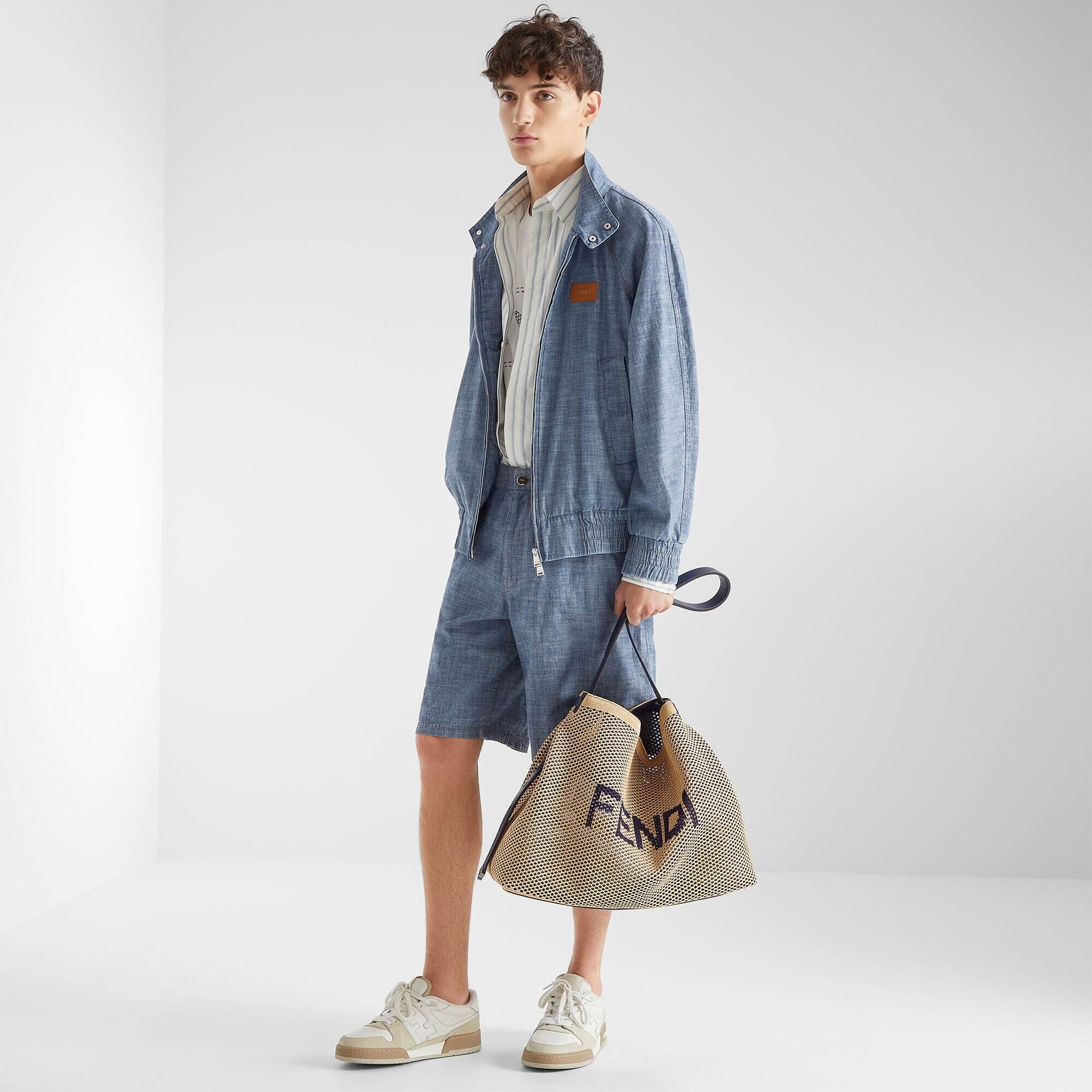 Fendi Hobo Soft Large Woven Raffia Bag