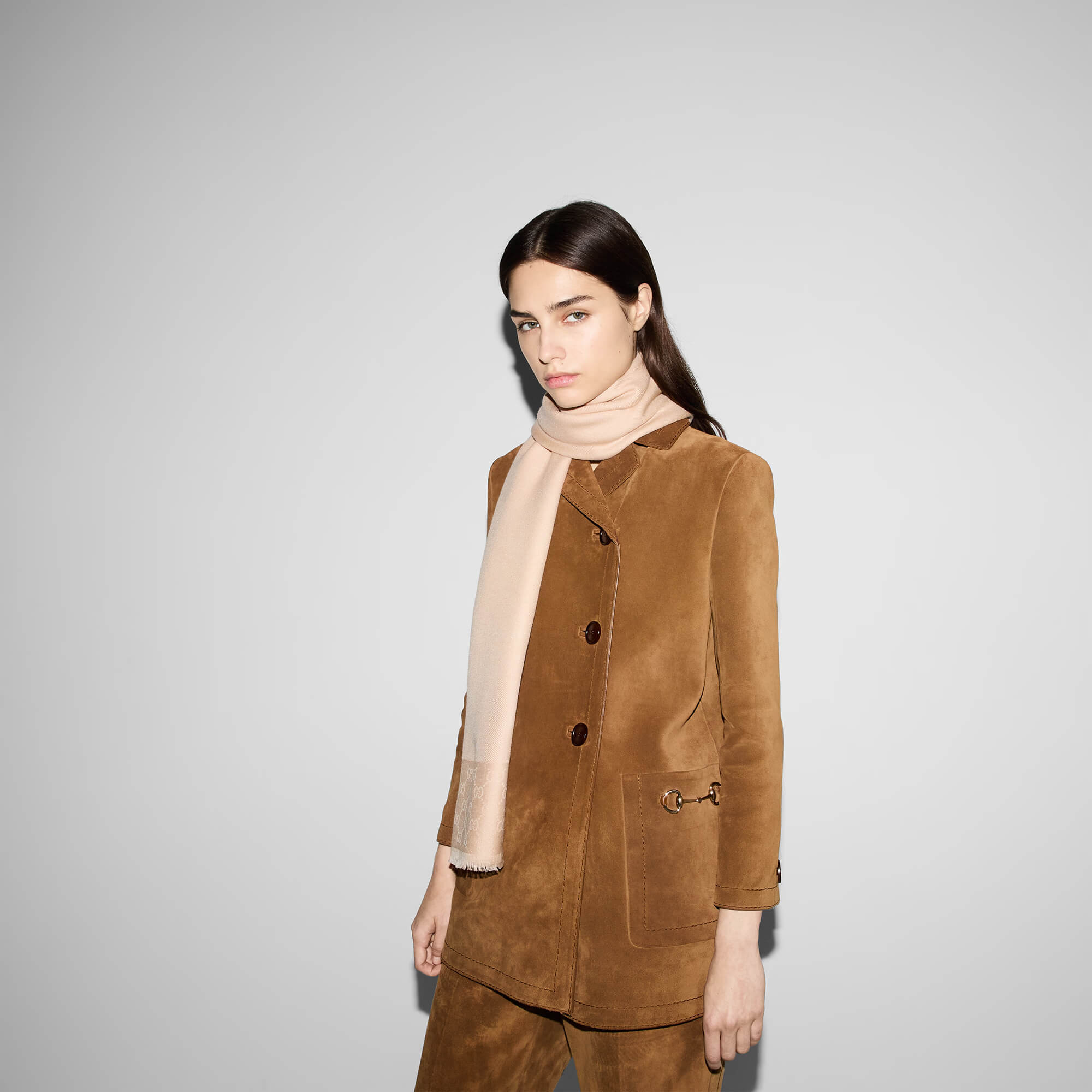 Gucci GG Wool Silk Jacquard Shawl