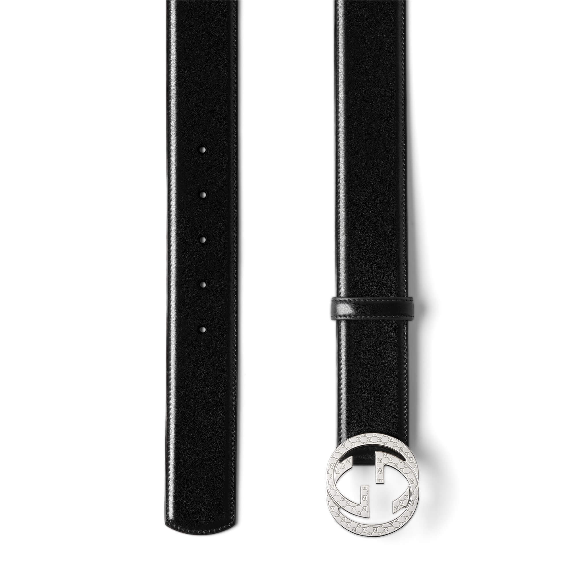 Gucci Belt With Interlocking G Engraved Buckle