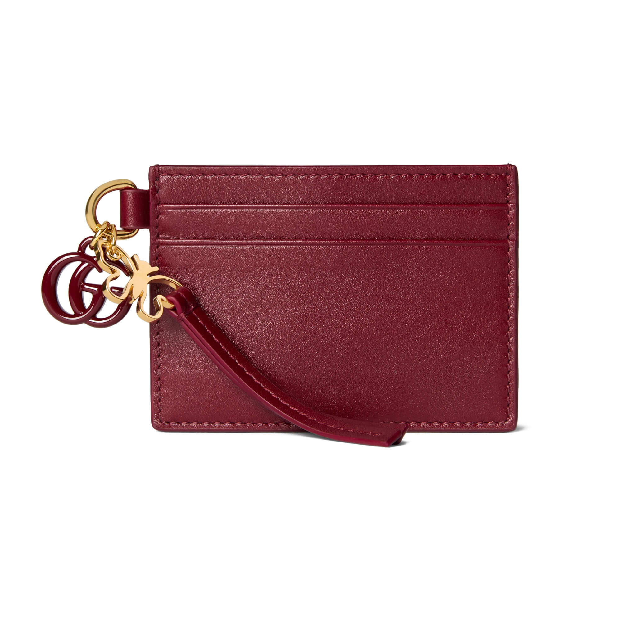 Gucci Card Case With Double G And Butterfly Charm