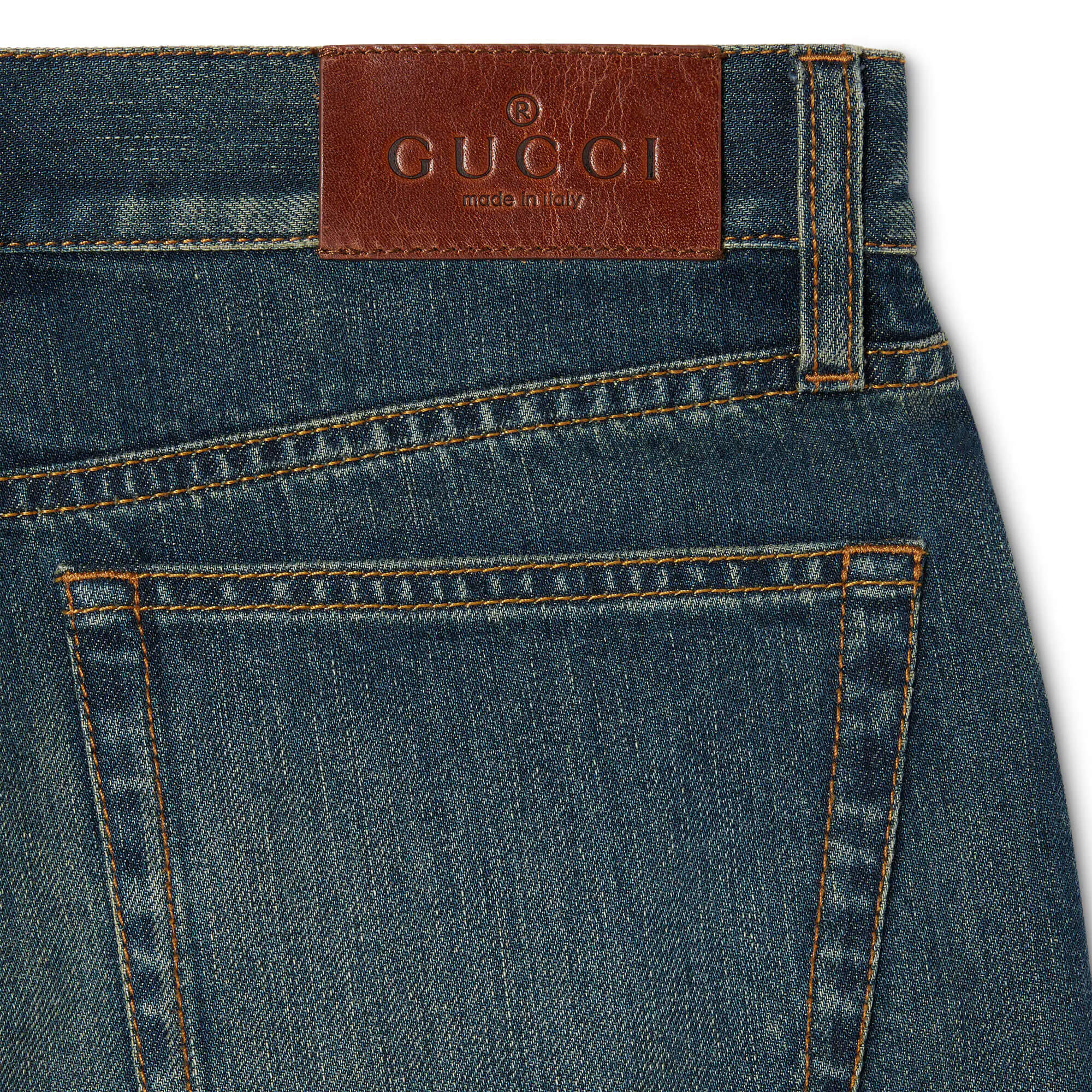 Gucci Cotton Denim Pants With Horsebit