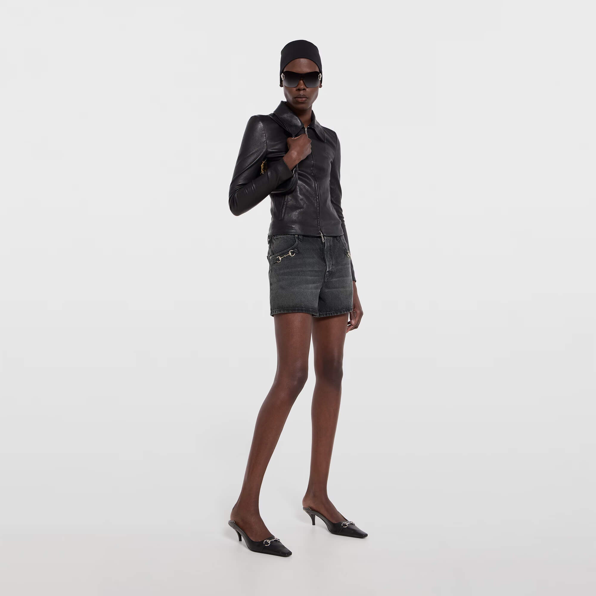 Gucci Cotton Denim Shorts With Horsebit