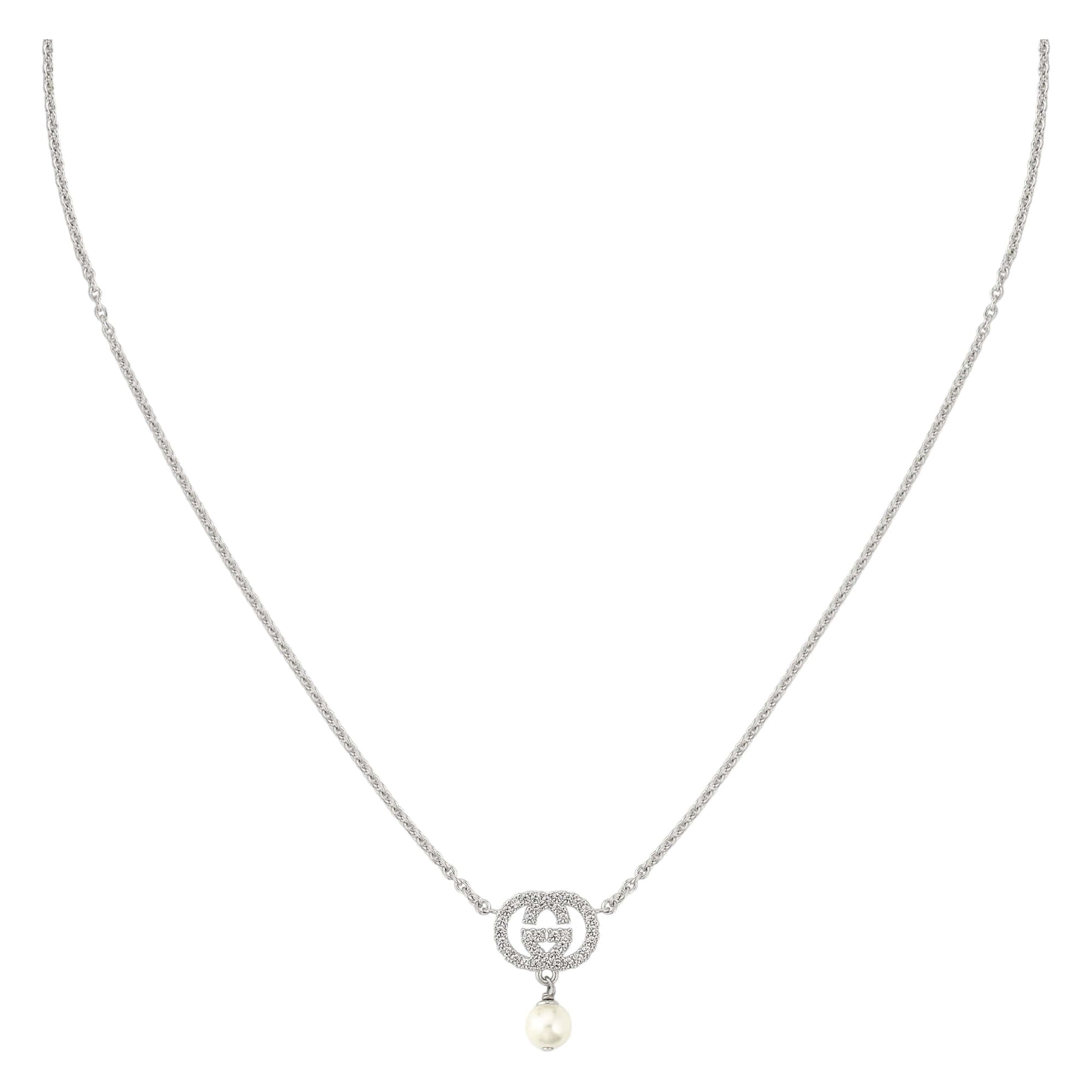 Gucci Crystal Pearl Necklace