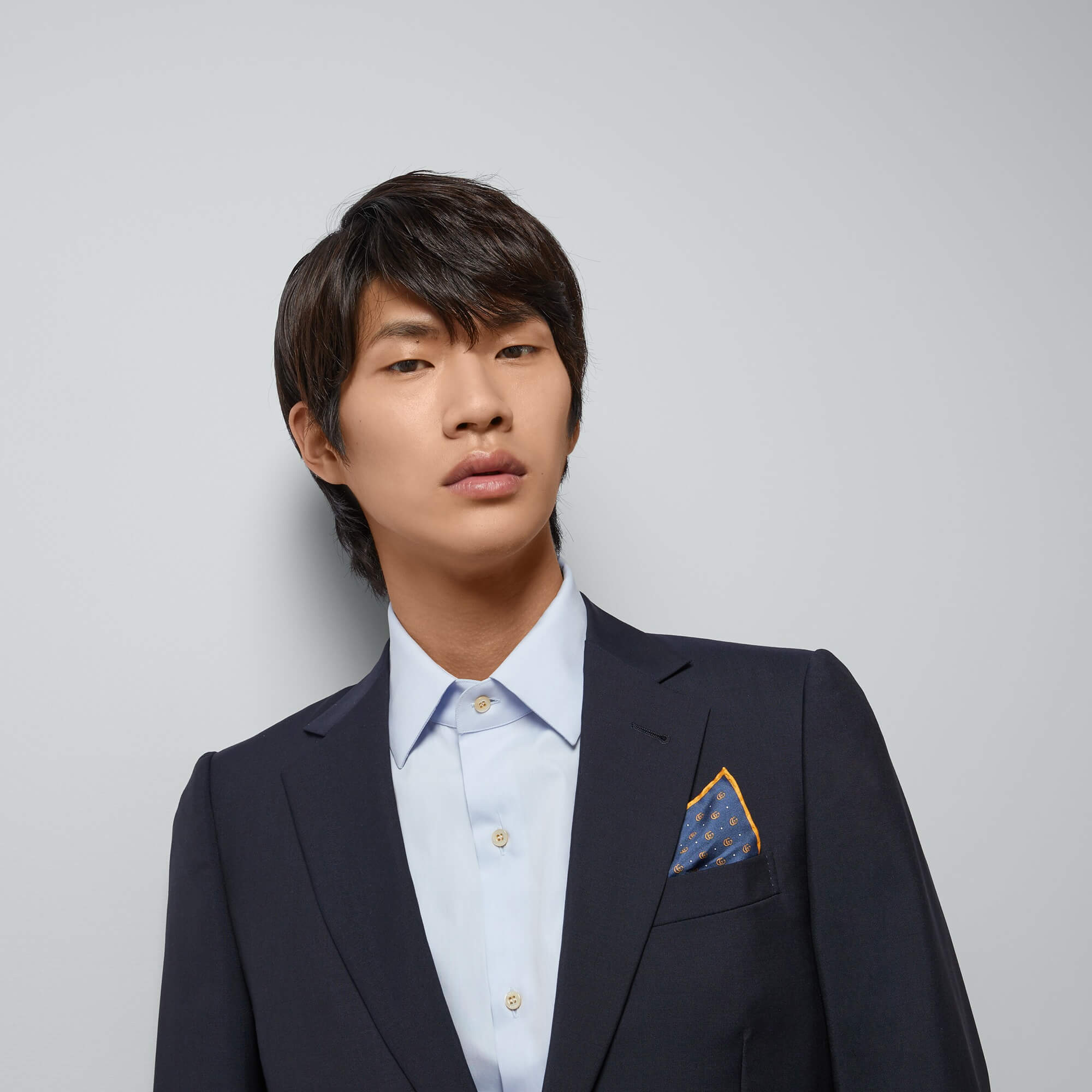 Gucci Double G And Polka Dot Silk Pocket Square