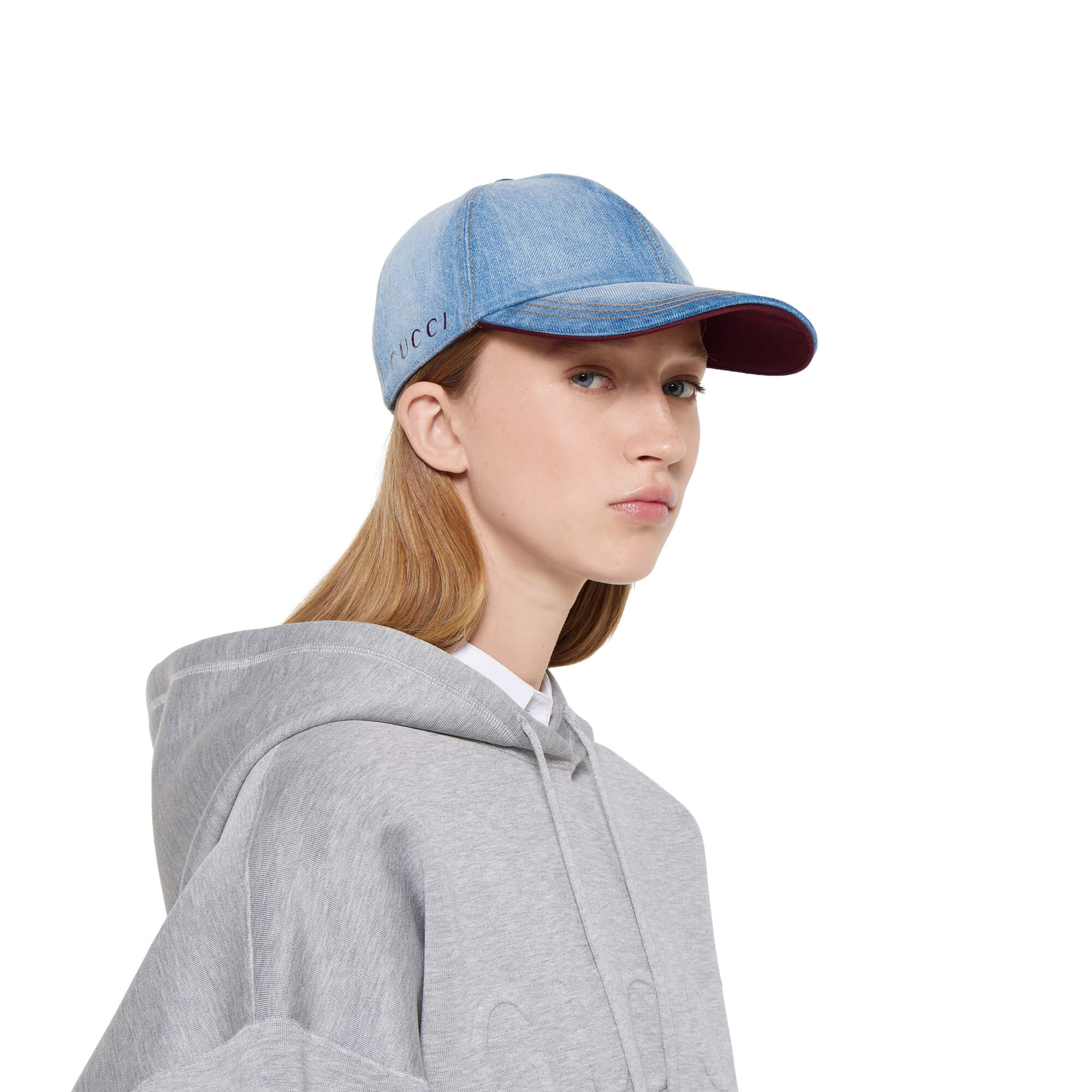 Gucci Denim Baseball Hat With Double G