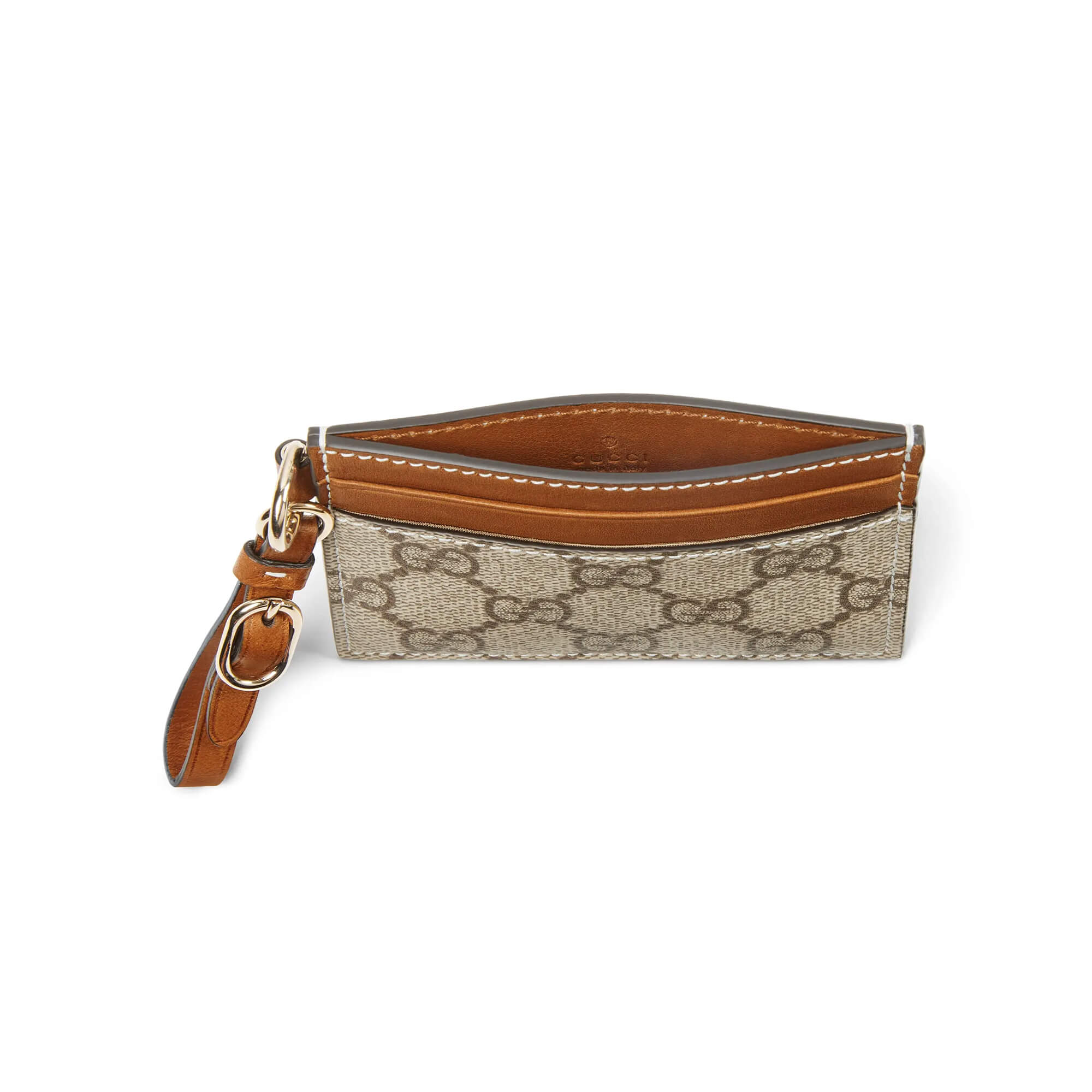 Gucci GG Emblem Card Case With Strap