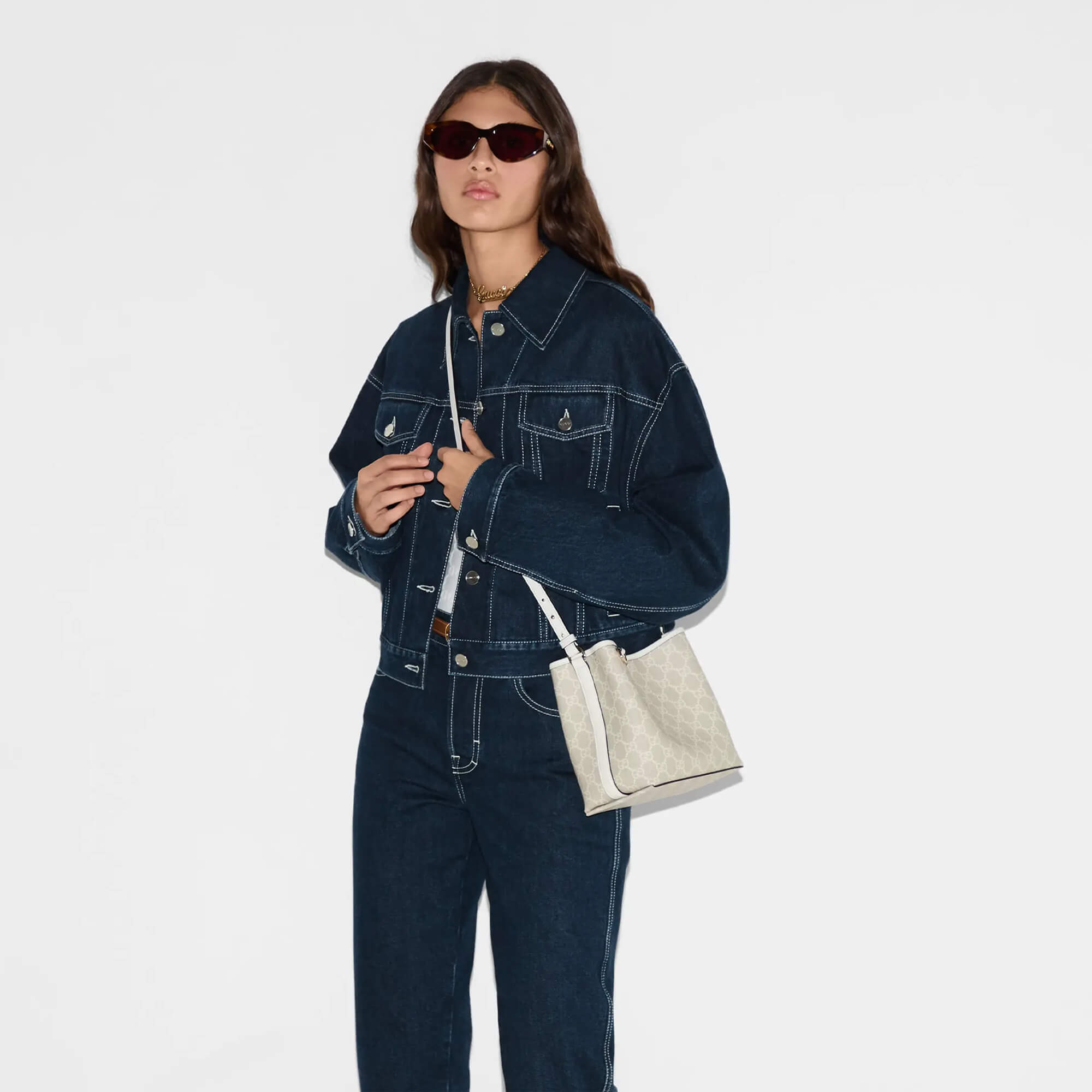 Gucci GG Emblem Small Bucket Bag