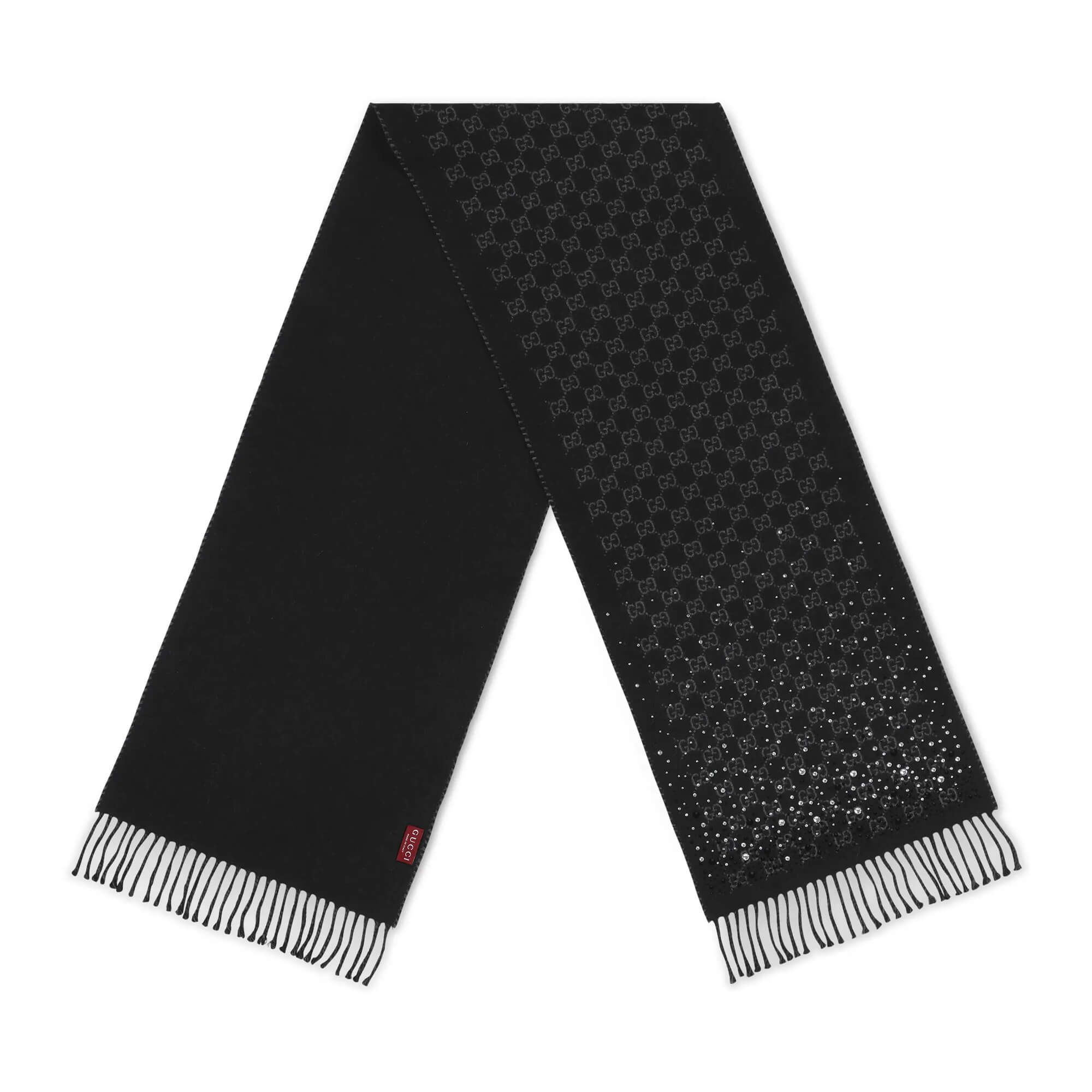 Gucci GG Wool Scarf With Crystals